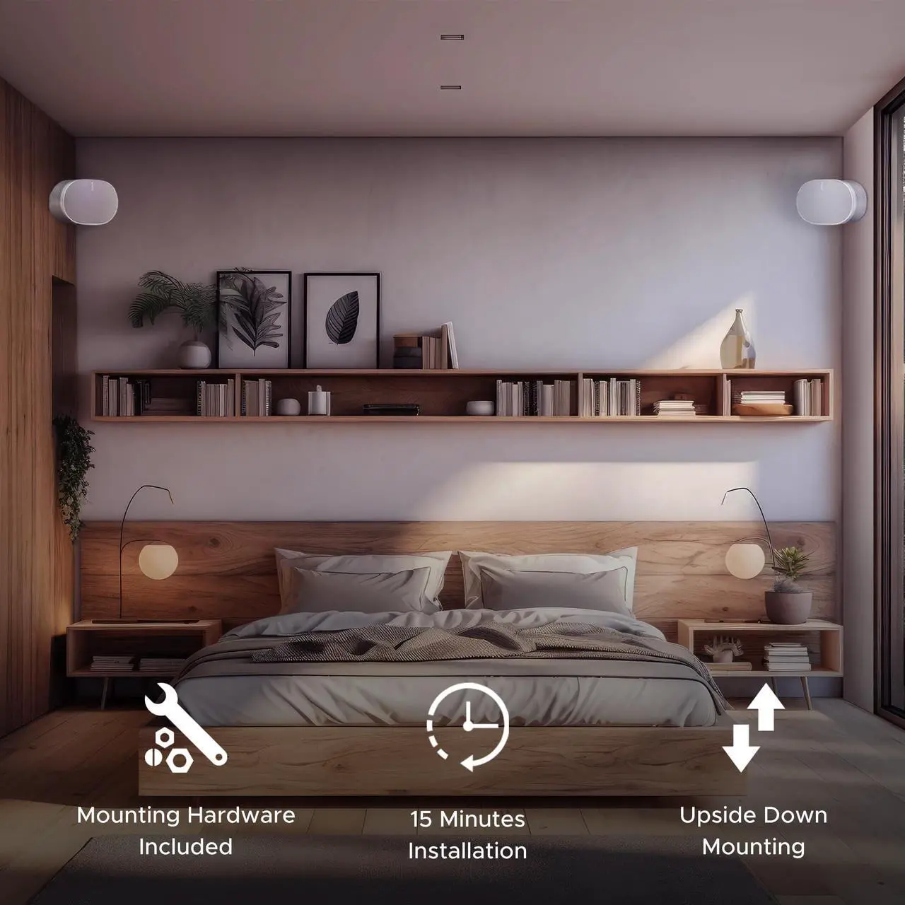 Alt view image 5 of 5 - ERA300 Corner Wall Mount Bracket, Low Profile, White, Single (1pc), includes Mounting Hardware, Compatible with Sonos ERA 300 Speaker