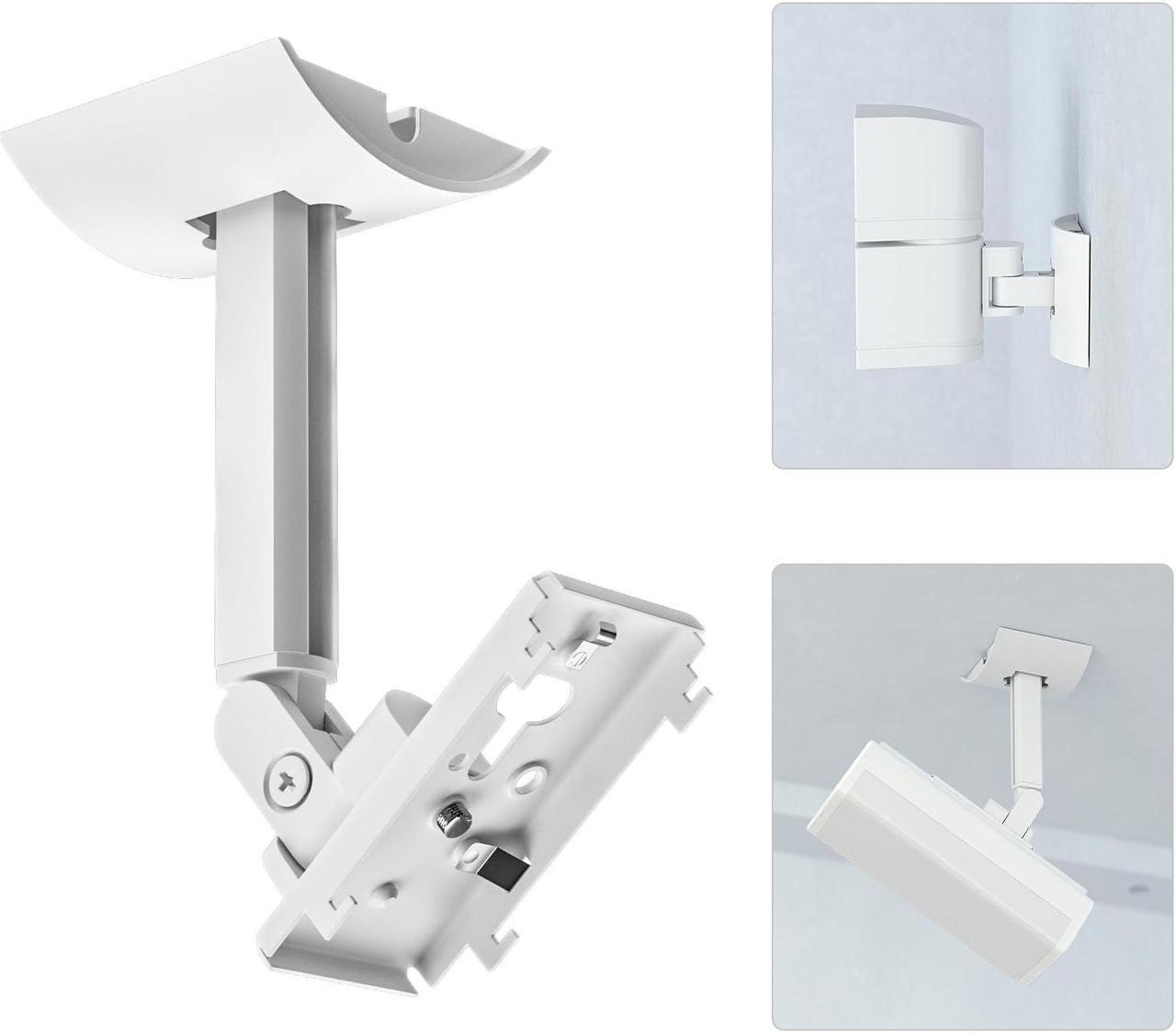 Main image of (2 Pack) Adjustable Speaker Wall Mount for Bose Speaker Mount, Ceiling & Wall Mount for Bose UB-20, UB-20 Series II, WB-50 II, Lifestyle Series, Soundtouch Series, Cinemate, Acoustimass Series White