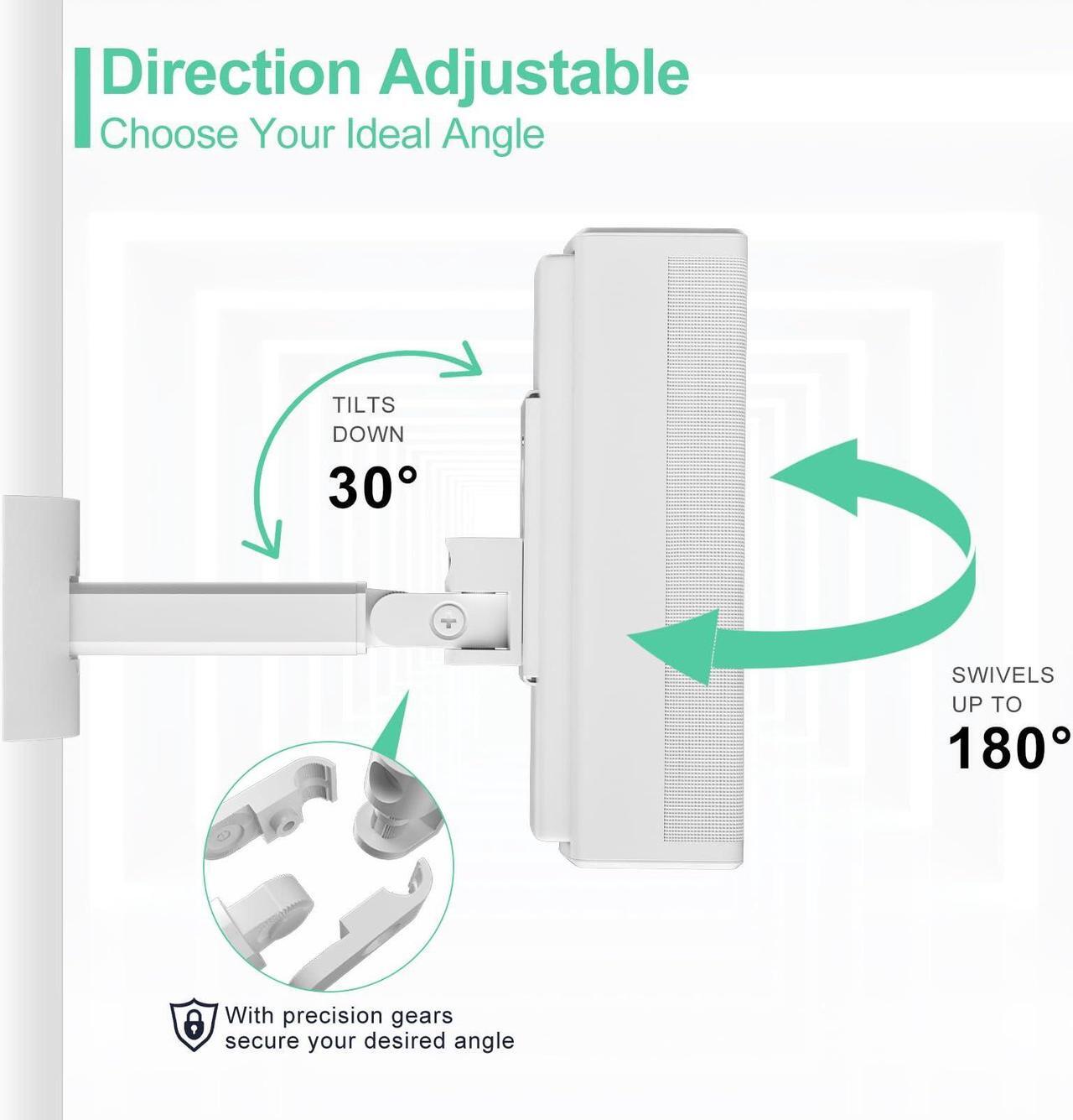 Alt view image 5 of 5 - (2 Pack) Adjustable Speaker Wall Mount for Bose Speaker Mount, Ceiling & Wall Mount for Bose UB-20, UB-20 Series II, WB-50 II, Lifestyle Series, Soundtouch Series, Cinemate, Acoustimass Series White