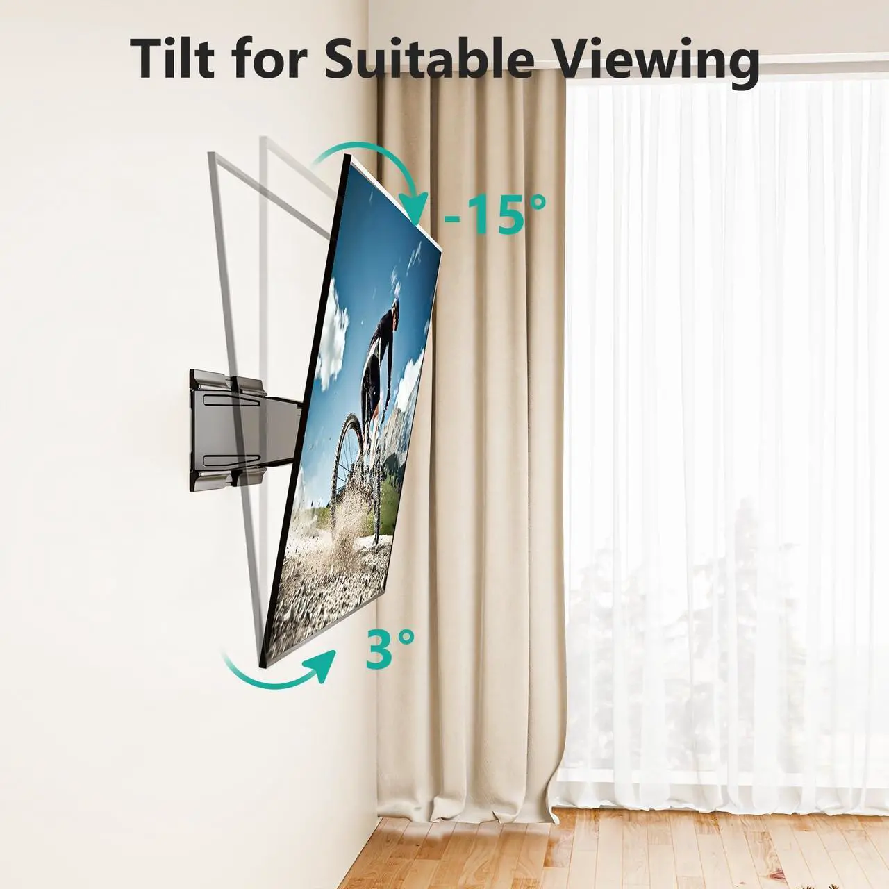 Alt view image 4 of 5 - WALI Ultra Slim Full Motion TV Wall Mount Bracket for Most 43-90 Inch Flat Screen TVs, Swivel, Tilt & Extension TV Articulating Mount, Max Mounting Holes 600x400mm, Holds up to 110lbs(TTM-4), Black
