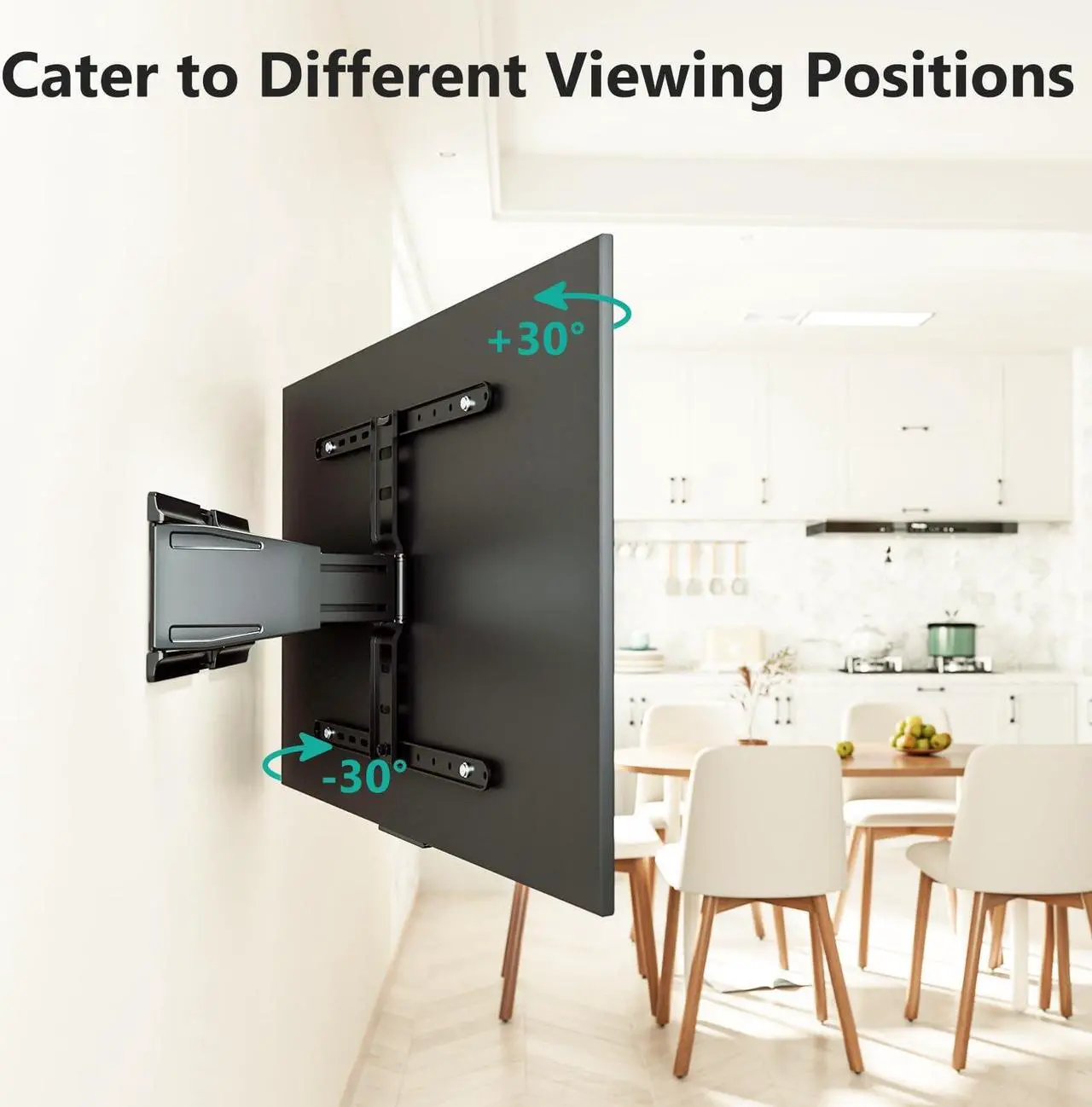 Alt view image 5 of 5 - WALI Ultra Slim Full Motion TV Wall Mount Bracket for Most 43-90 Inch Flat Screen TVs, Swivel, Tilt & Extension TV Articulating Mount, Max Mounting Holes 600x400mm, Holds up to 110lbs(TTM-4), Black