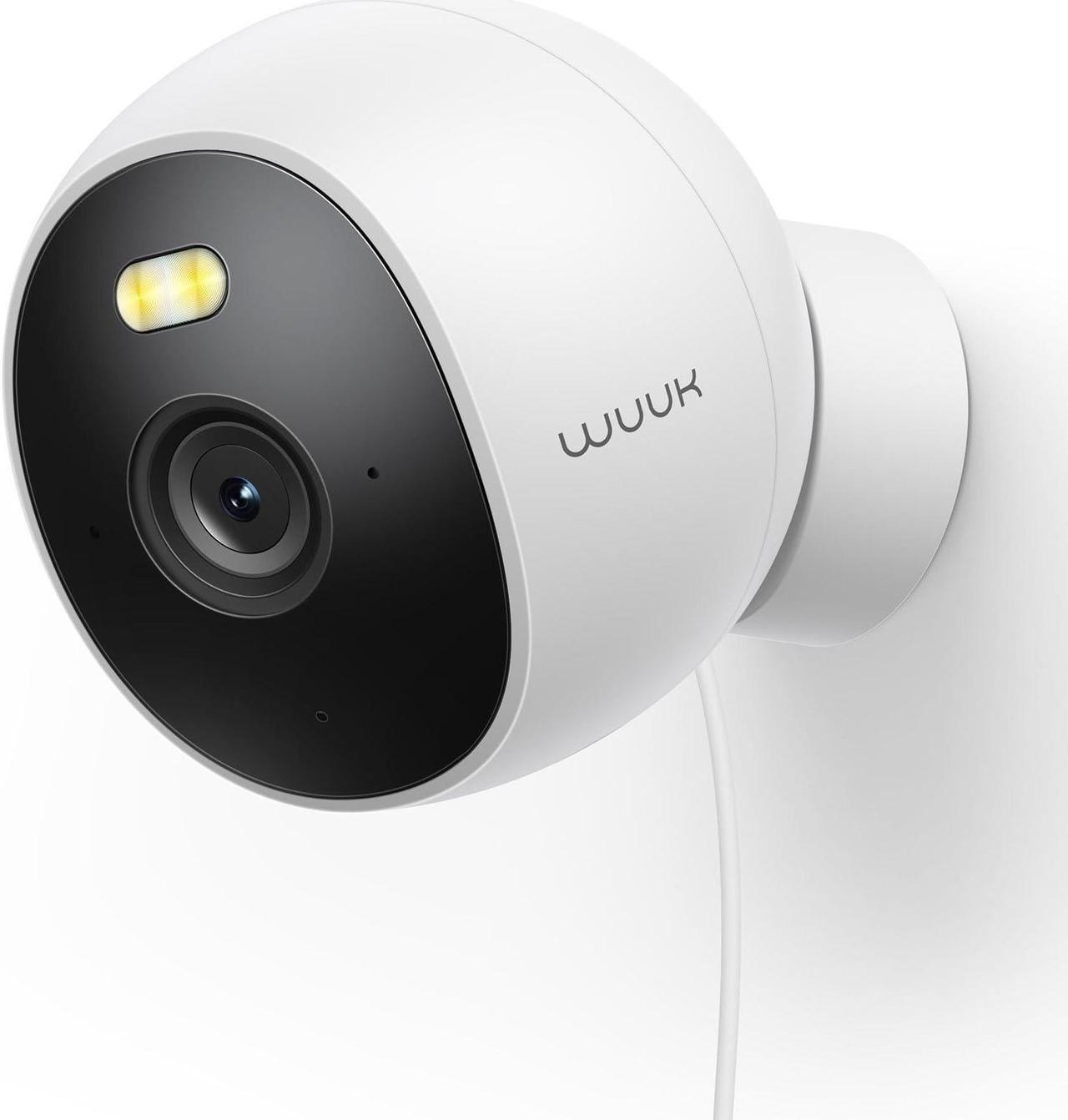 Main image of WUUK Security Camera Indoor/Outdoor, Facial Recognition Wi-Fi Camera, 2.5K/4MP Resolution Smart Camera, Color Night Vision & Spotlight, No Monthly Fee, Magnetic Mount, Works with Alexa & Google Home