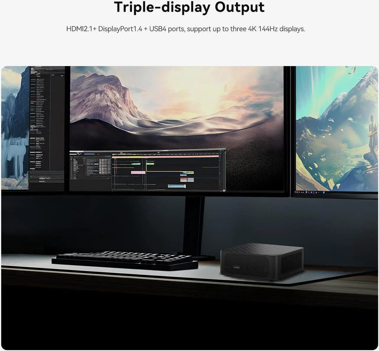Alt view image 4 of 5 - Beelink SER6-P Mini PC, AMD Ryzen 9 6900HX(8C/16T up to 4.9GHz), 32GB DDR5 500GB SSD,1 x HDMI 2.1/1 x Type-C USB4/ 1x Type-C USB 3.2/2 x USB 3.2/1 x USB 2.0/1 x DP/ BT5.2/ 1x RJ45(2.5G)