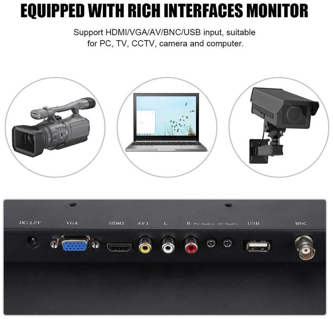 Alt view image 3 of 5 - Dpofirs 15inch 4:3 Display, 1024x768 Embedded Industrial, Metal Industrial Display Non-Touch Monitor, for HDMI/VGA/AV/BNC/USB,for PC/TV/CCTV/Computer/Camera(US)