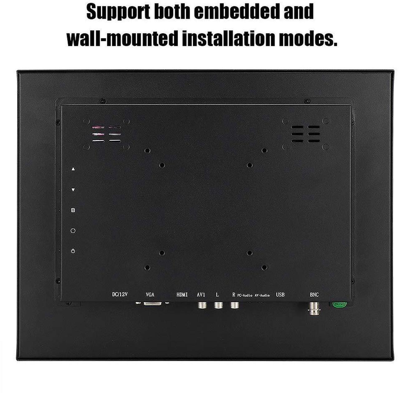 Alt view image 5 of 5 - Dpofirs 15inch 4:3 Display, 1024x768 Embedded Industrial, Metal Industrial Display Non-Touch Monitor, for HDMI/VGA/AV/BNC/USB,for PC/TV/CCTV/Computer/Camera(US)