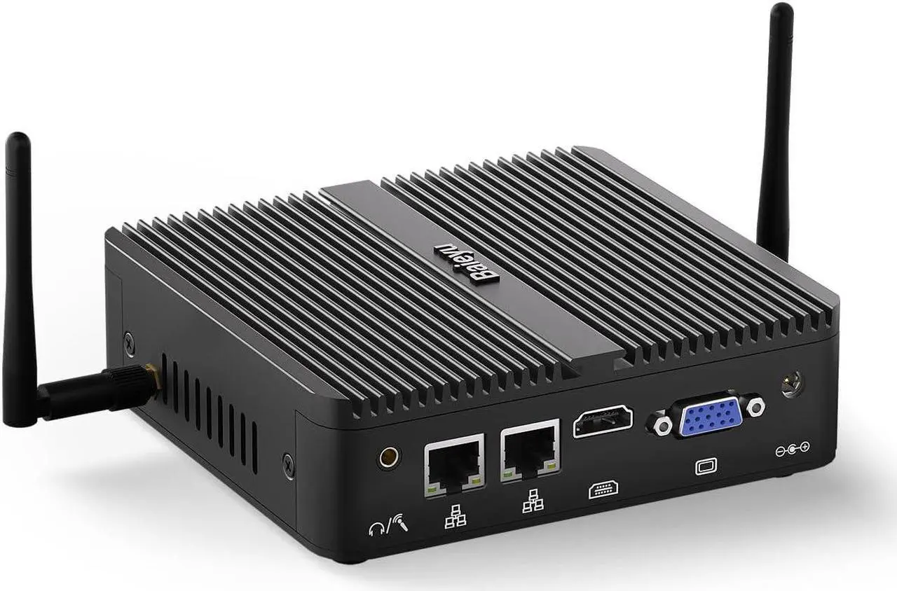 Main image of Baieyu Fanless PC Support Win 10 Pro, Industrial Mini PC Celeron J4125, 8GB DDR4 RAM 256GB SSD, Mini Computer 4K HD/VGA Dual Display, 2 Gigabit Ethernet, Dual RS232 COM, Dual Band WiFi, BT 4.0