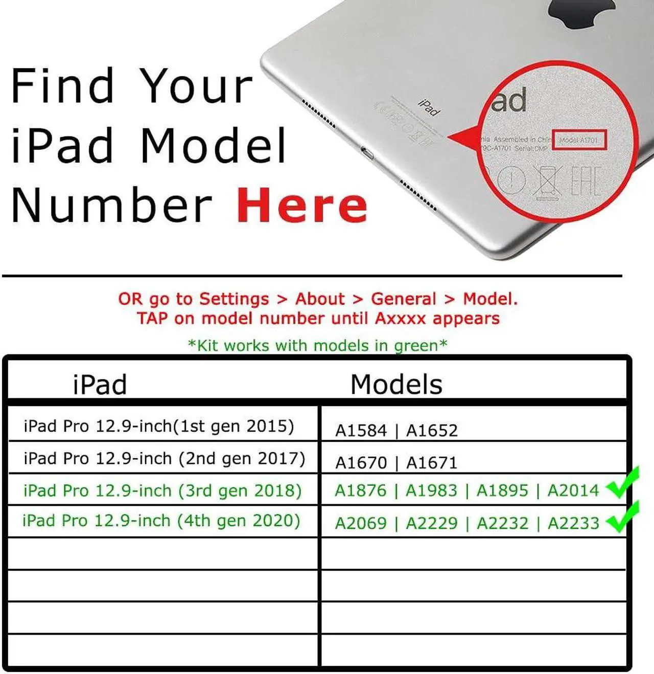 Alt view image 2 of 5 - RepairPartsPlus for iPad Pro 12.9 (3rd Gen | 4th Gen) Screen Replacement LCD Display + Touch Digitizer Premium Kit (A1876 A1895 A1983 A2014 A2229 A2069 A2232 A2233) + PCB Board, Tools, Adhesive, Guide