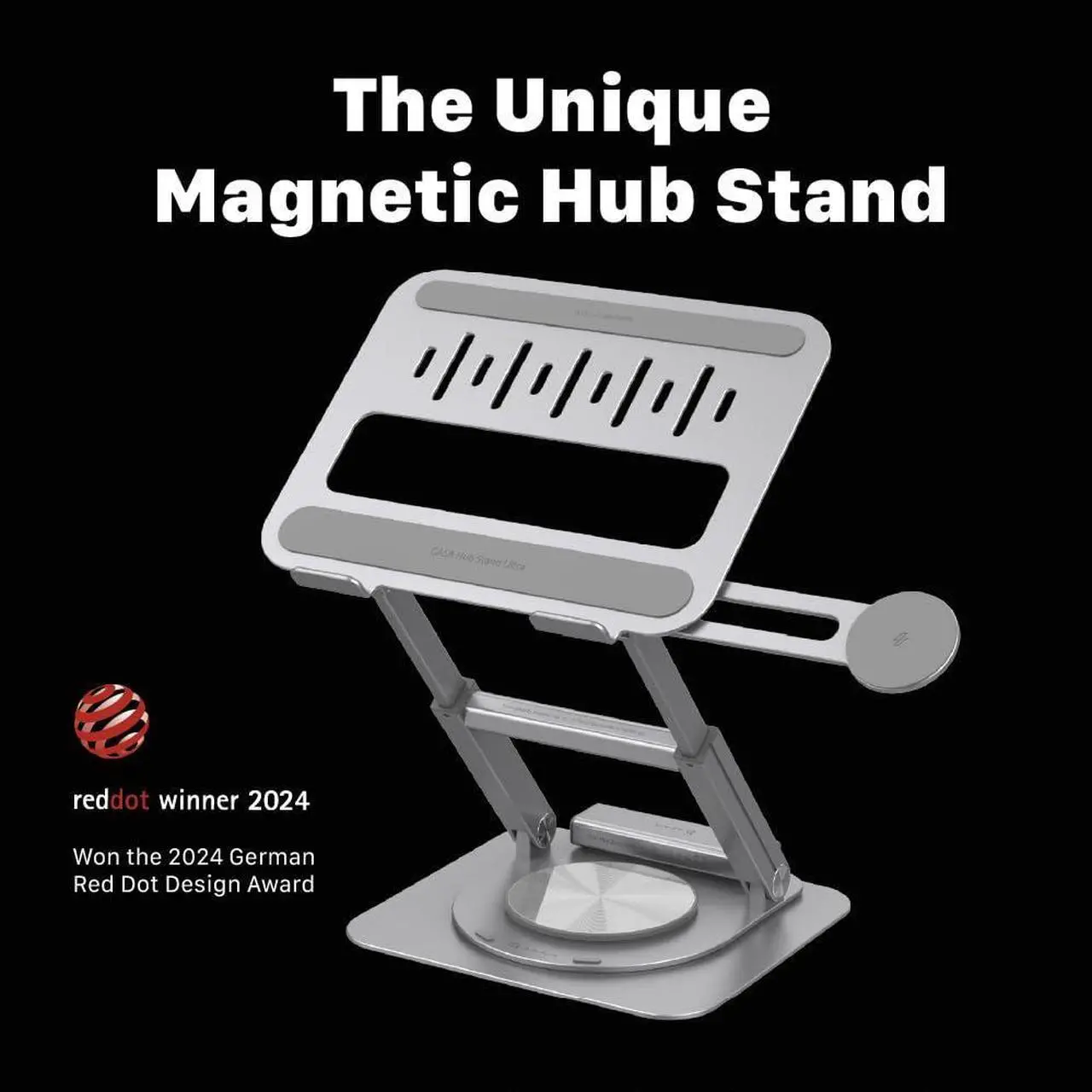 Alt view image 2 of 5 - ADAM elements USB-C Stand Ultra/Laptop Docking Station - CASA Hub Stand Ultra USB-C Magnetic 6in1 Hub Stand for All MacBook, iPad & USB-C Laptop - USB-C Host, USB-C PD, USB-C, USB-A, HDMI, RJ45