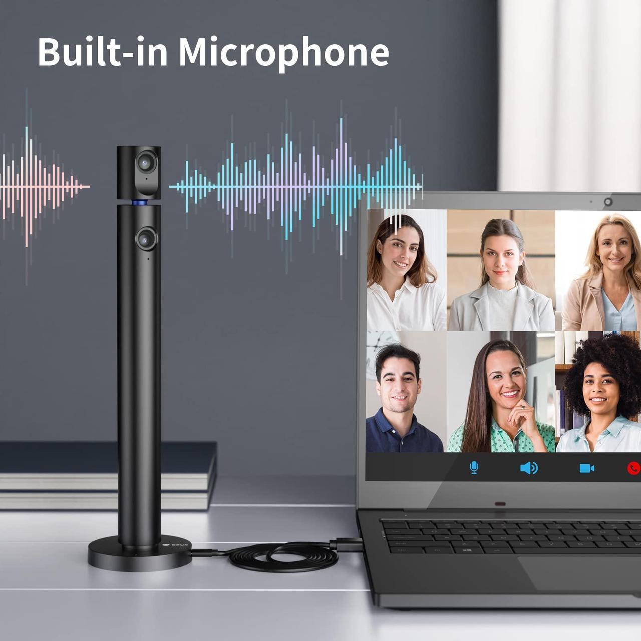 Alt view image 4 of 5 - CZUR Halo Pro 1080P Dual Webcam for Computer, PC Camera with Microphone, USB Web Camera, 90deg View, Plug & Play, Compatible with Windows&Mac, for Skype/TikTok/YouTube/Yahoo Messenger