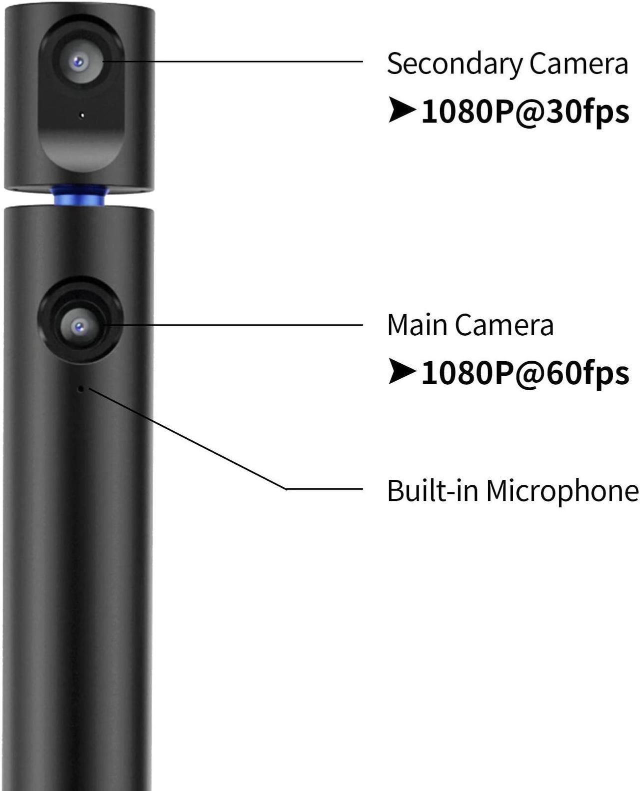 Alt view image 2 of 5 - CZUR Halo Pro 1080P Dual Webcam for Computer, PC Camera with Microphone, USB Web Camera, 90deg View, Plug & Play, Compatible with Windows&Mac, for Skype/TikTok/YouTube/Yahoo Messenger
