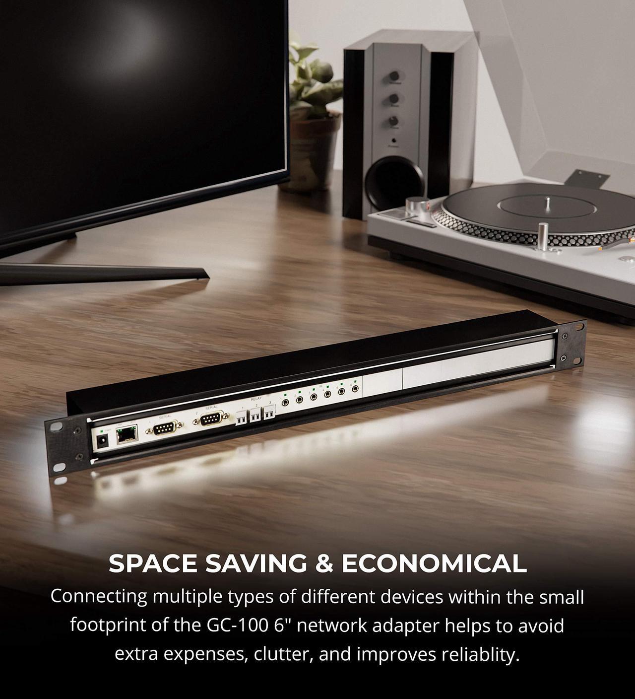 Alt view image 5 of 5 - Global Cache GC-100-18R Network Adapter with 18-Inch Rack Mount Kit - Connects RS232 Serial, Relay, Infrared Devices and Smart Sensors to a Wired Ethernet