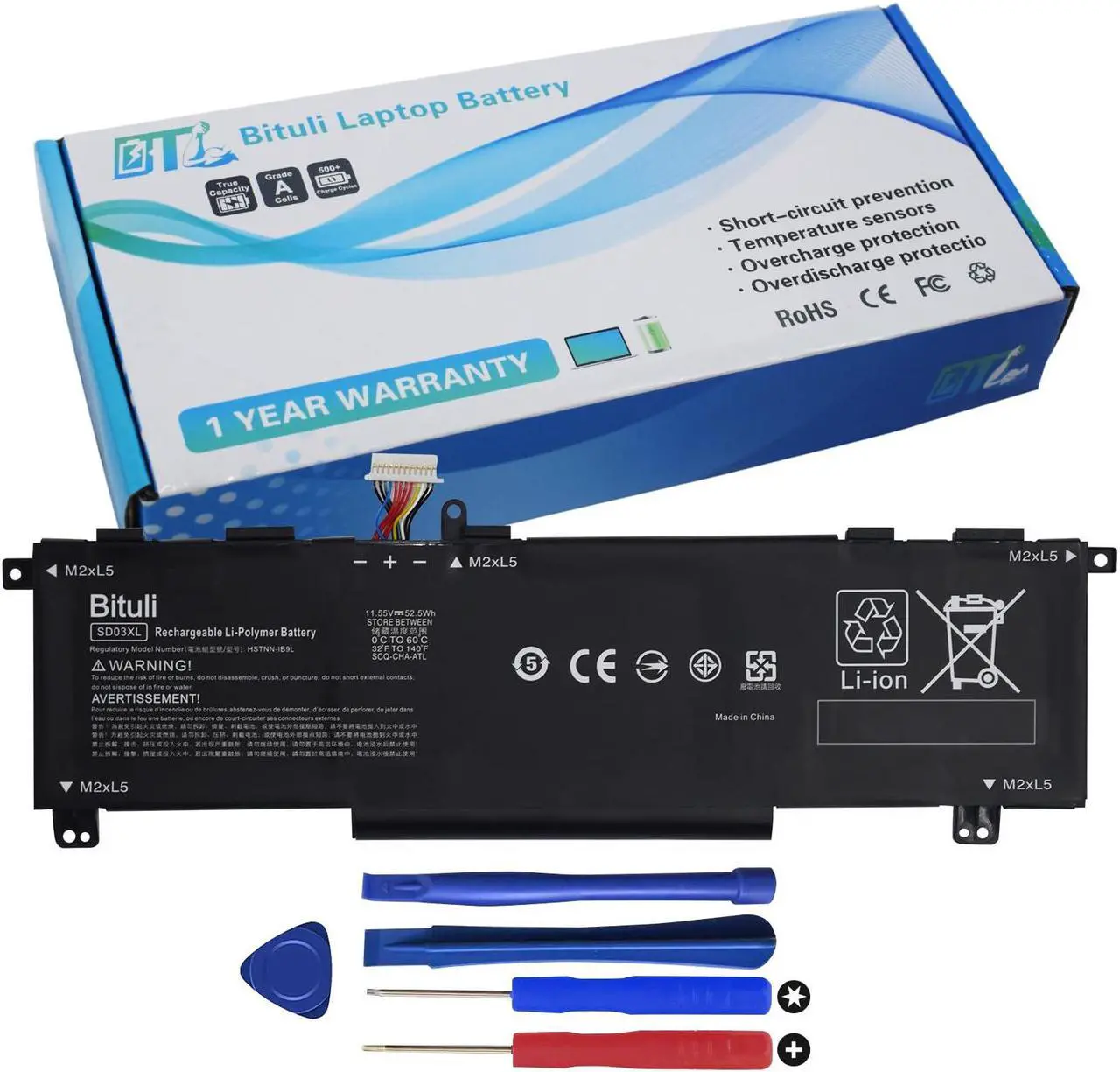 Main image of Bituli SD03XL Laptop Battery for HP Omen 15 2020 15-EK0000 / Omen 15-EN 15-EN0000 Series SD06XL SDO6XL HSTNN-089U HSTNN-DB9U HSTNN-OB1R L84356-2C1 L84357-AC1 L84392-005 L84394-005 52.5Wh