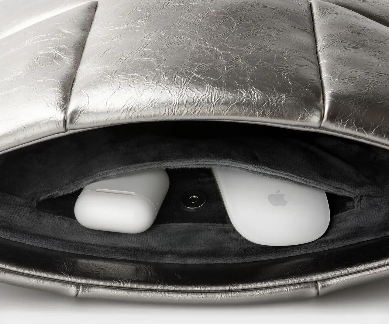 Alt view image 4 of 5 - Comfyable Puffy Laptop Sleeve 13 inch 14 inch,Puffer Laptop Carrying Case with Crossbody Strap for Women, Compatible for MacBook Air M3 2024 M2 M1, MacBook Pro M4 Pro/Max, 13 in 14 in PU Leather Cover