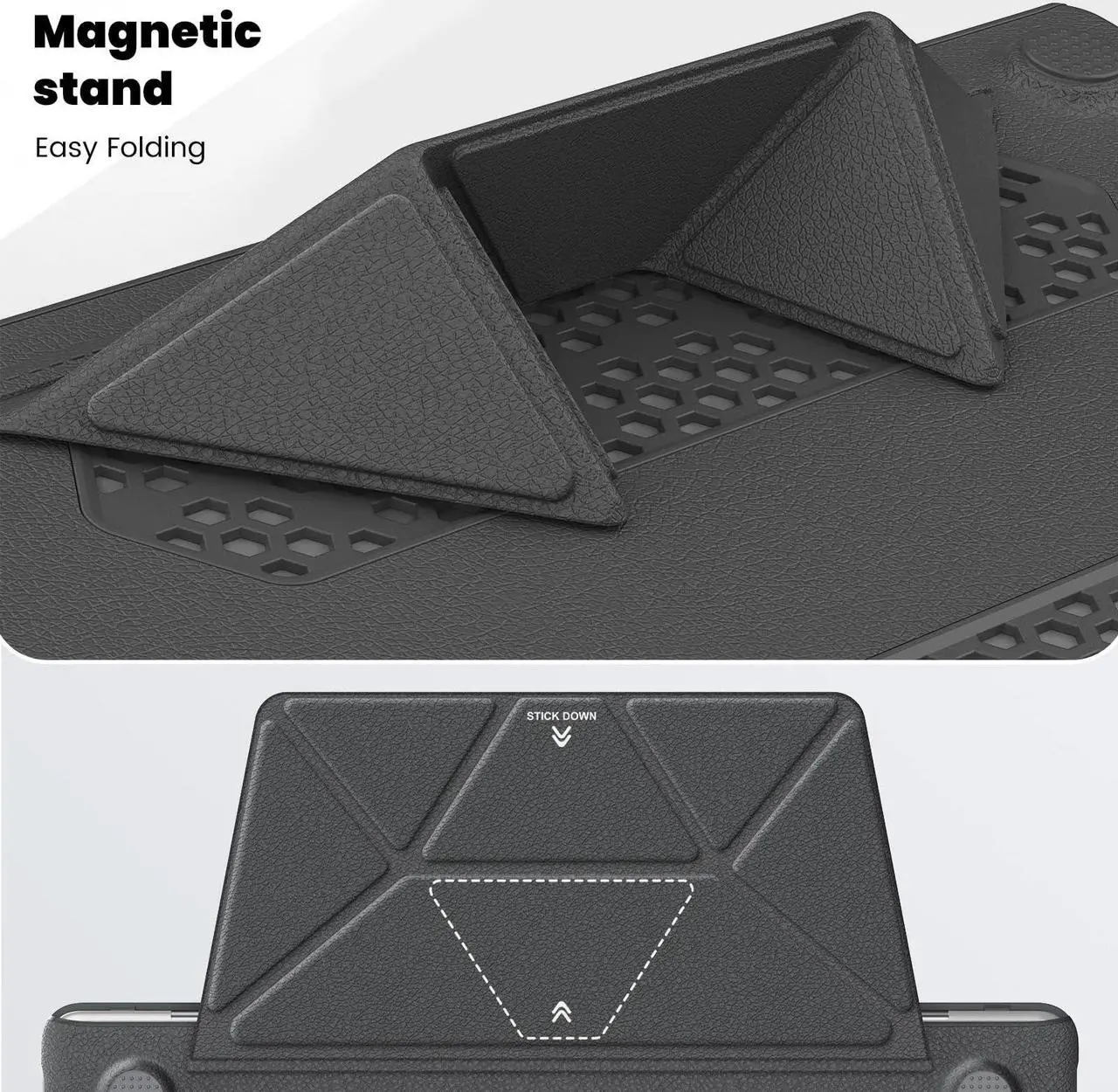 Alt view image 4 of 5 - KEROM Stand Case for MacBook Air 13 inch 2022-2018 M1 A2337 A2179 A1932, MacBook Air M1 Case, Slim PU Leather Hard Shell Protective Cover with Foldable Stand & Keyboard Cover for Mac Air 13 M1, Gray