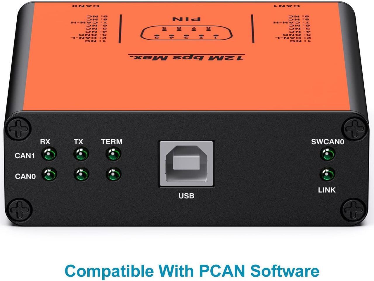 Alt view image 5 of 5 - USB2CANFD-X2 USB to Dual Channel CANFD Converter for Raspberry Pi4/Pi3B+/Pi3/Pi Zero(W)/Jetson Nano/Tinker Board/PC