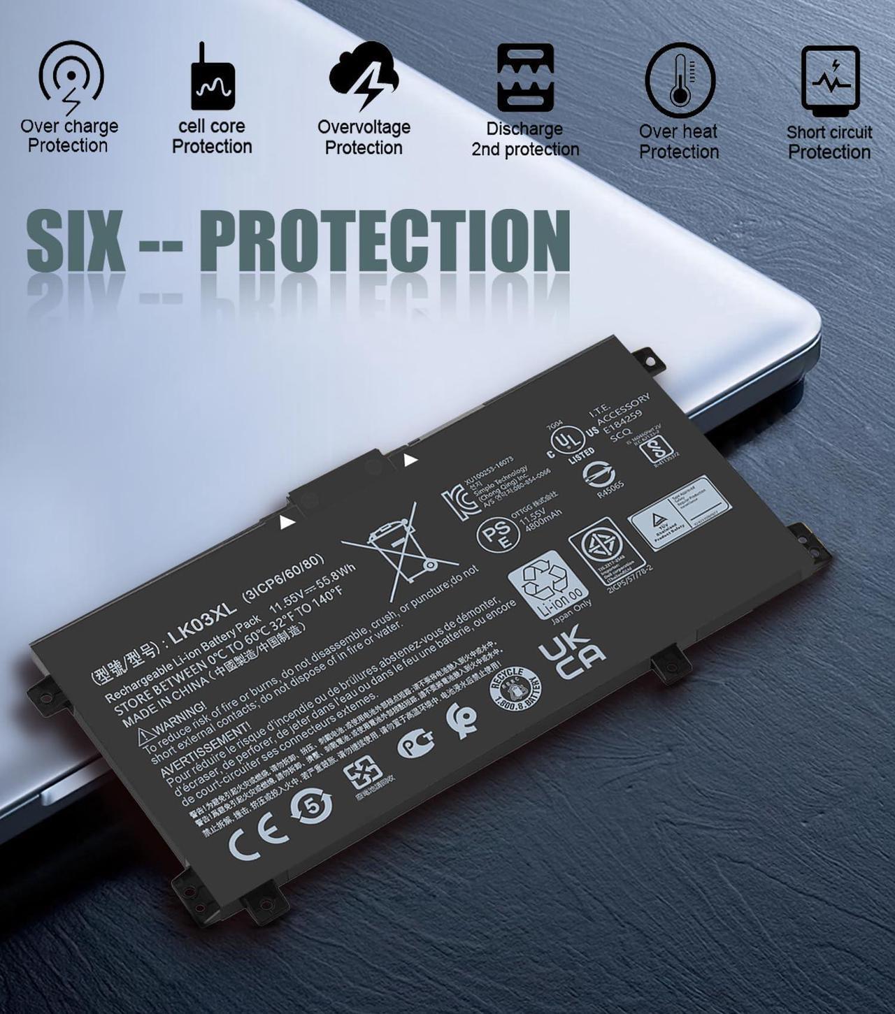 Alt view image 2 of 5 - pengguo HP Envy X360 Battery LK03XL L09281-855 916814-855 HSTNN-LB7U Replacement for HP Envy X360 Convertible 15m-cn0xxx 15m-bp0xx 15-bq0xx 15m-cp0011dx 17-ae1xx 17-bw0xxx 17-ce0002ca 15-cr0037wm