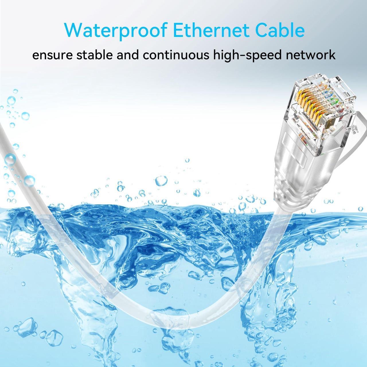 Alt view image 3 of 5 - Cat6a Ethernet Cable Slim 200ft Outdoor & Indoor, 28AWG Pure Copper Cat6 Internet Cable LLDPE for Waterproof & Direct Burial, Flexible Cat6 Ethernet Cable 10G 550MHZ, Cat 6 Network cable White Color