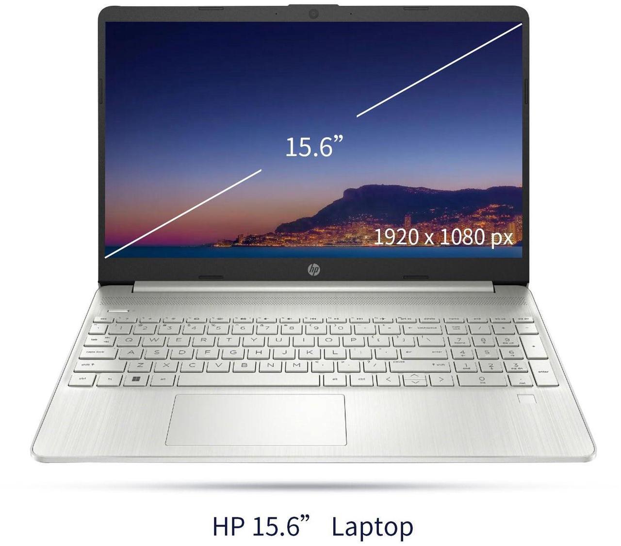 Alt view image 2 of 5 - HP Essential Laptop, 15.6" FHD Display, Intel Core i3-1215U, 16GB RAM, 1TB PCIe SSD, Fingerprint Reader, Webcam, Type-C, HDMI, SD Card Reader, Wi-Fi, Windows 11 Home, Silver