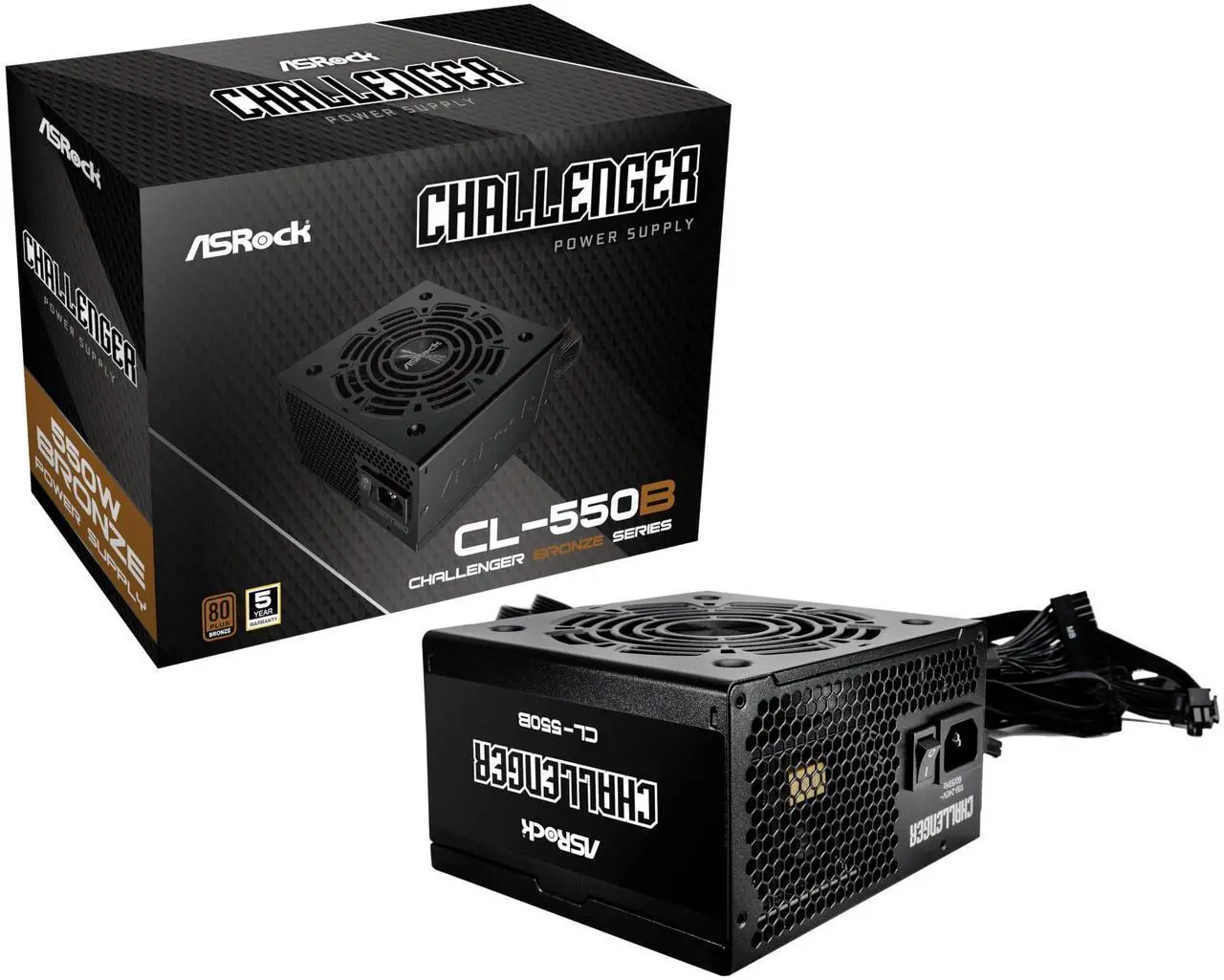 Alt view image 5 of 5 - ASRock AMD Radeon RX 6600 Challenger White 8GB GDDR6 128-bit Grahipcs Card and 80+ Bronze Power Supply 550W ATX 2.52
