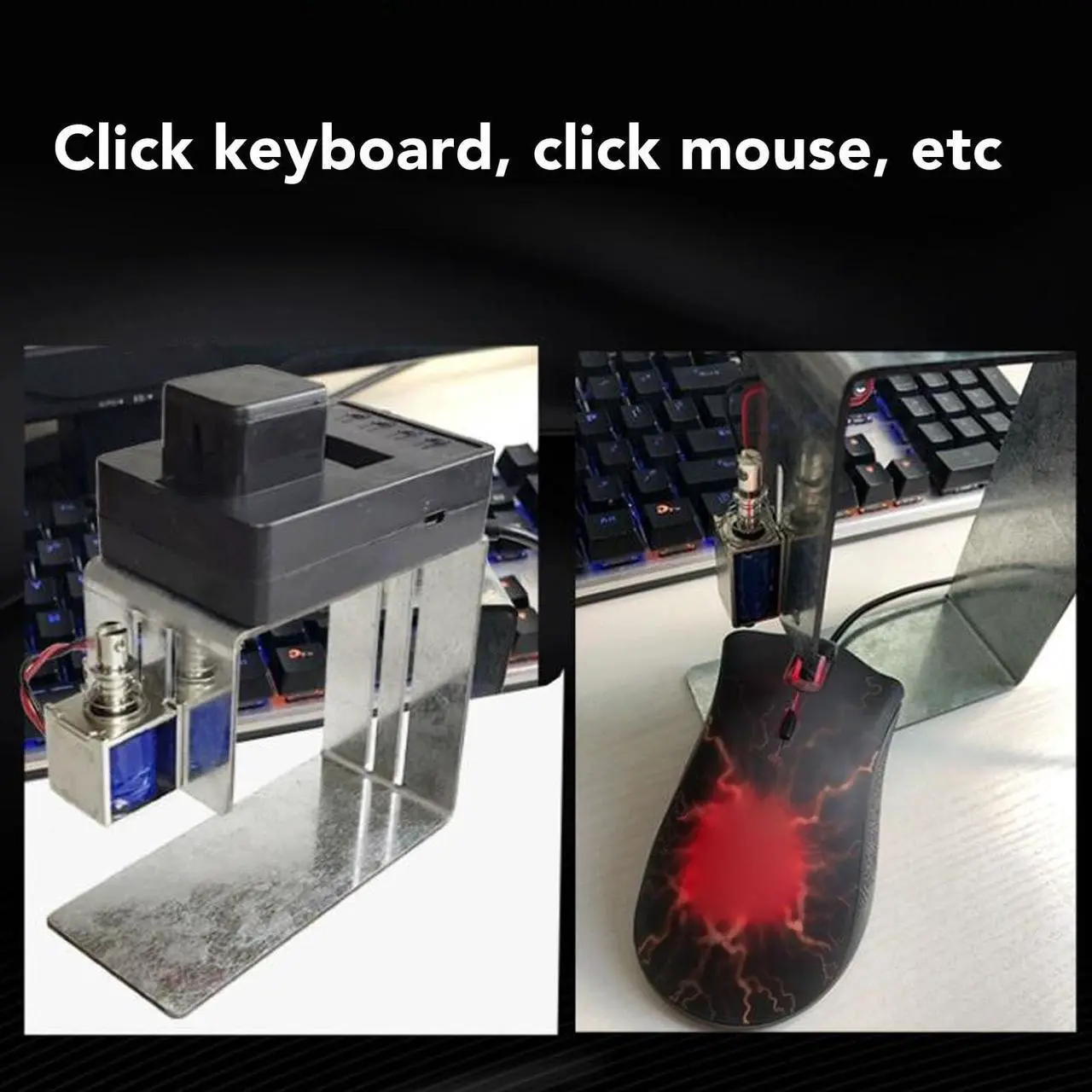 Alt view image 2 of 5 - Physical Click Auto Keyboard Clicker, Mouse Jiggler, Adjustable Height Auto Random Clicking Game Assist, Mouse Mover Auto clicking Tool for Gaming Computer