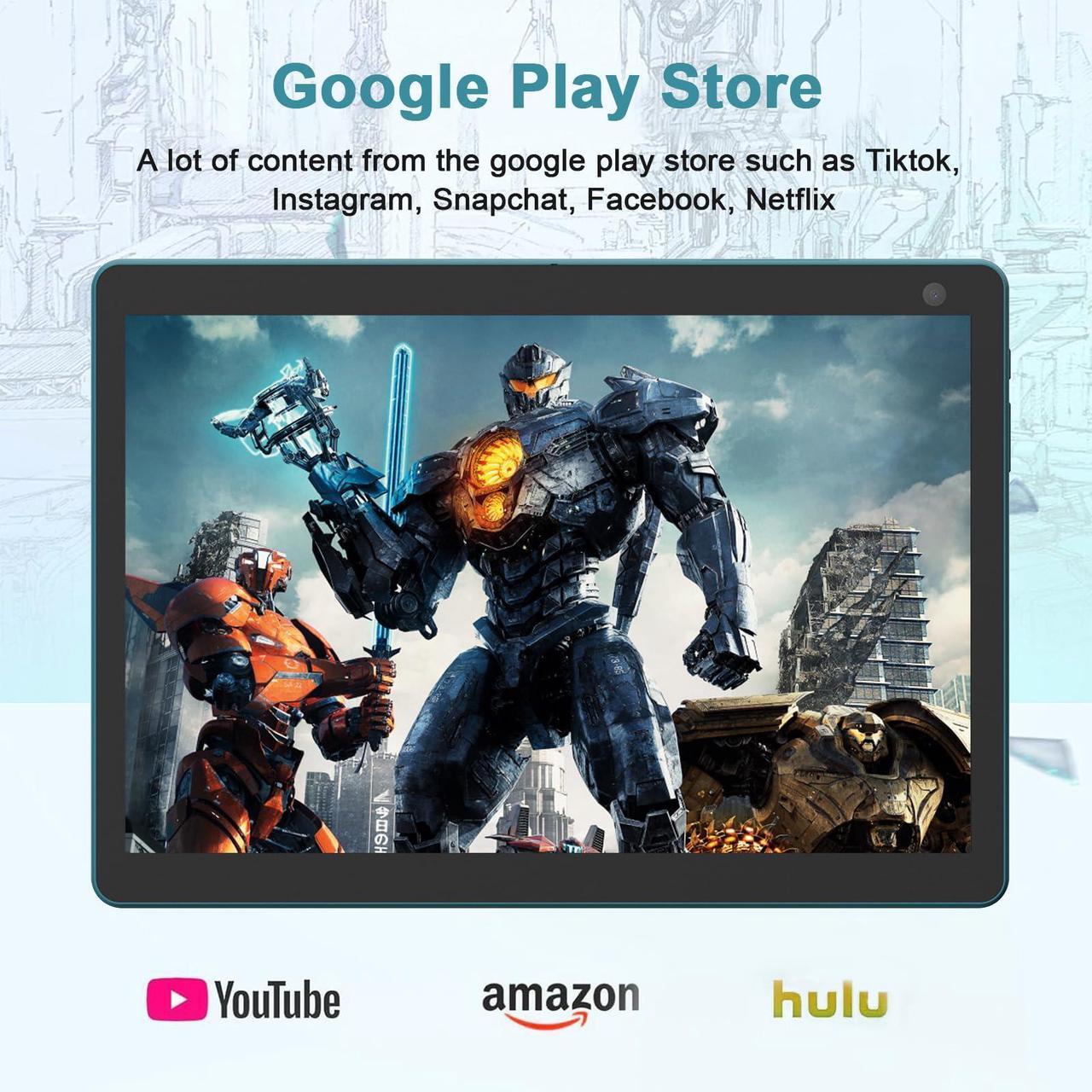 Alt view image 3 of 5 - Android 14 Tablet, 10 inch 6GB RAM+32GB ROM+1TB Expand Tablet, 1.8Ghz Quad-core Processor, 2MP+8MP Dual Camera, 1280*800 IPS Touch Screen Tablet Computer, WiFi, Bluetooth, 6000mAh Battery Tablet PC