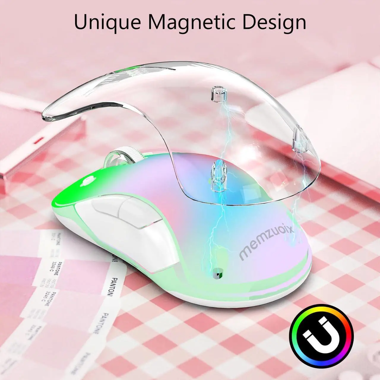 Alt view image 5 of 5 - memzuoix LED Rechargeable Wireless Mouse and 24 Inch Computer Monitor 100hz 1920 x 1080p with HDMI
