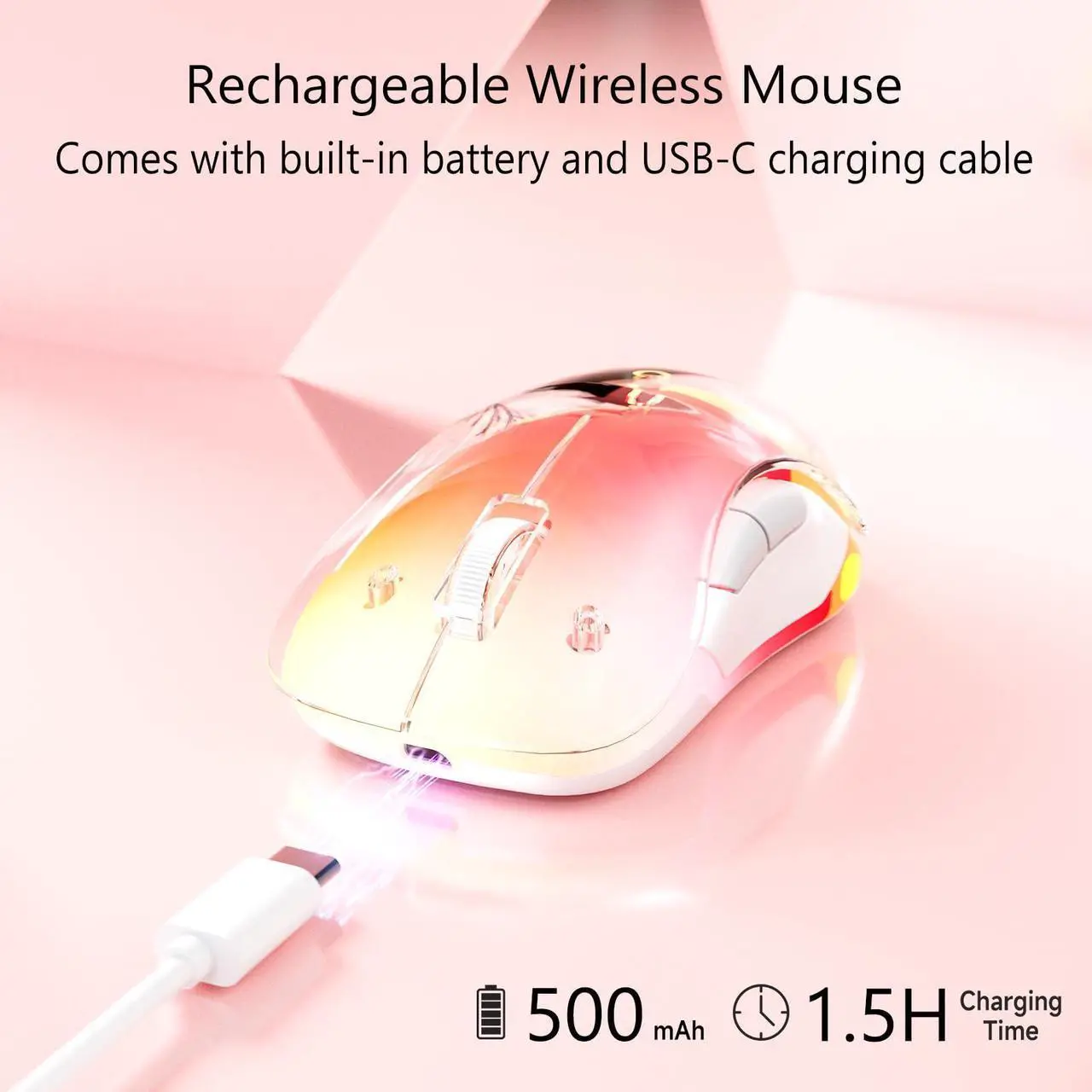 Alt view image 3 of 5 - memzuoix LED Rechargeable Wireless Mouse and 24 Inch Computer Monitor 100hz 1920 x 1080p with HDMI
