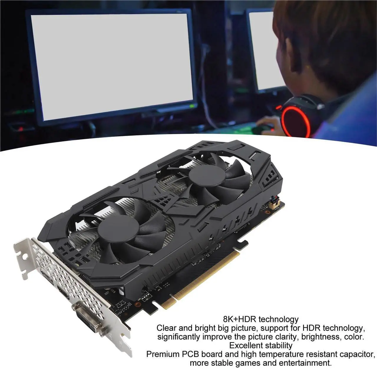 Alt view image 3 of 5 - Sxhlseller Gaming GTX 1660 Super 5GB Graphics Card, GDDR5 192Bit Fan Computer Gaming Graphics Card, Desktop Computer Graphics Card for Work Entertainment