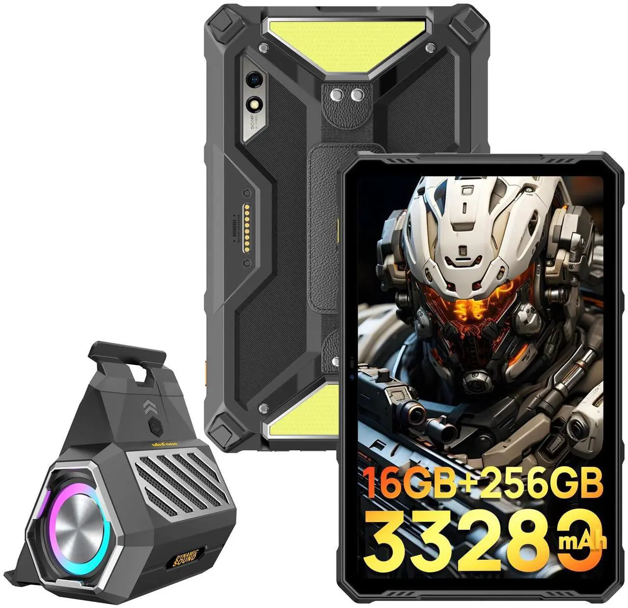 Main image of Ulefone Armor Pad 3 Pro & Sound KIT, Rugged Tablet 4G, 33280mAh(66W), 10.36" 2K Display, IP68/69K, 50MP + 32MP, Dual 1100LM LED Lights, 16GB + 256GB Android 13, uSmart Expansion Connector, HDMI Port