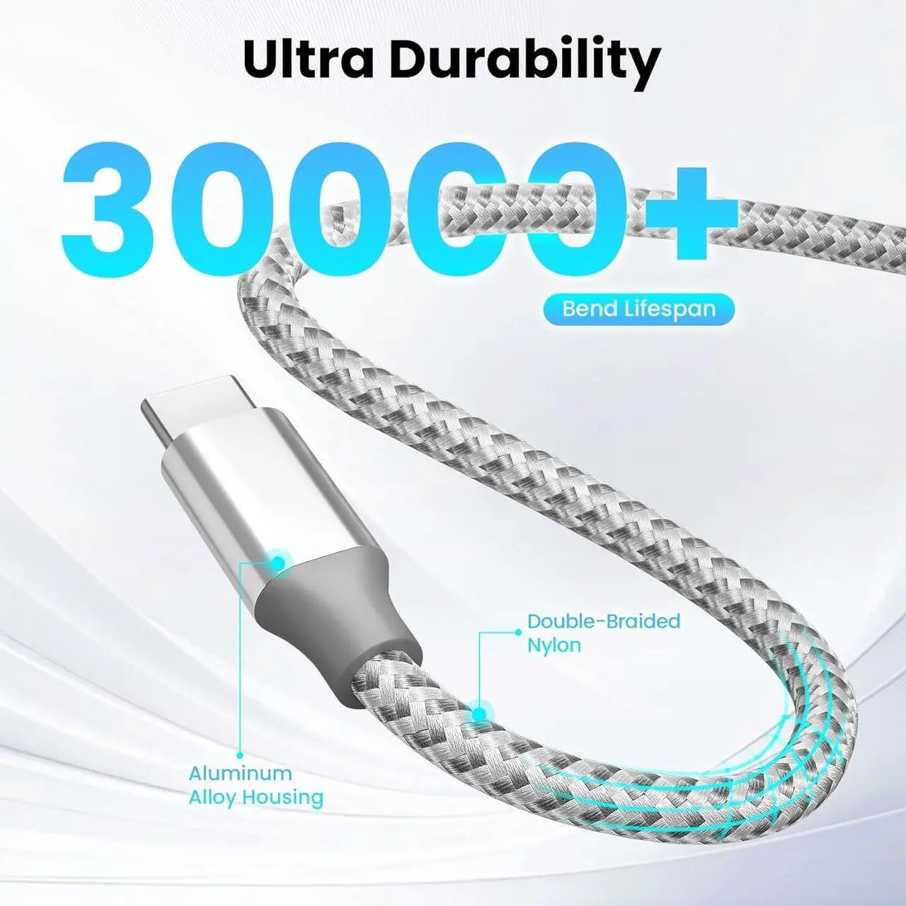 Alt view image 5 of 5 - KYEHD USB C Cable,3 Pack 10FT USB C to USB C Cable 60W Type c Charger Fast Charging Cord,USB C Charger Nylon Braided Compatible iPhone 16 Pro/15 Pro/Plus/Max/iPad/MacBook and More