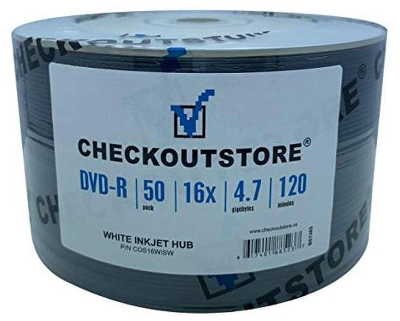 Main image of CheckOutStore (100) Premium 16x DVD-R 4.7GB in Tape Wrap (White Inkjet Hub)