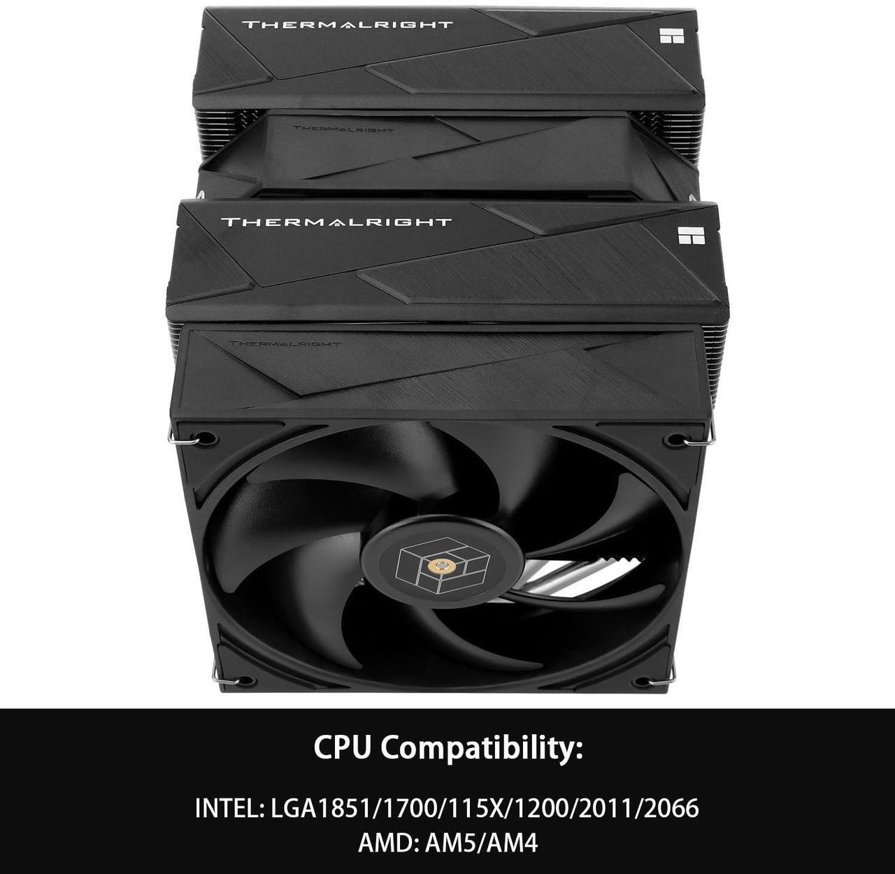 Alt view image 3 of 5 - Thermalright Royal Pretor 130 CPU Air Cooler, Computer Double Towers Radiator, 6 Heat Pipes CPU Cooler, Dual PWM Fans,High Performance PC Cooling,for AM4/AM5;Intel 1851/1700/1150/1151/1200/2011
