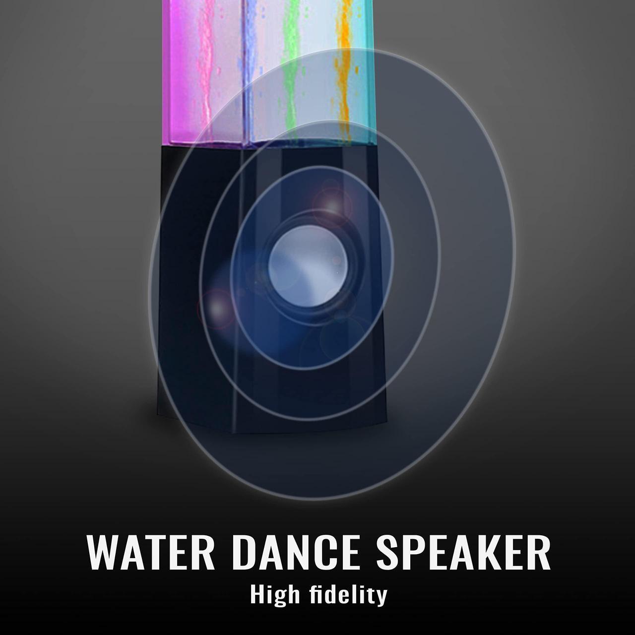 Alt view image 2 of 5 - AOBOO Led Light Dancing Water Speakers Fountain Music for Desktop Laptop Computer PC (Two pcs),USB Powered Stereo Speakers 3.5mm Audio (Black,Line-in Speakers)