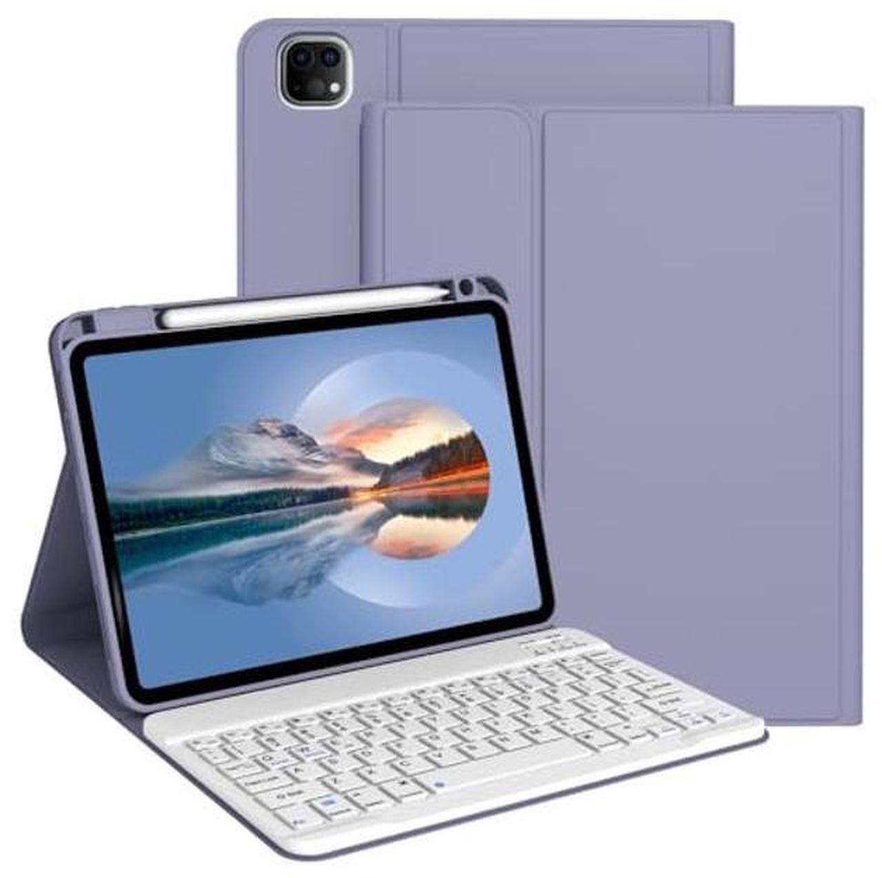 Main image of Divufus Keyboard Case for iPad Air 13 Inch (2024 M2), Pro 12.9 6th Gen 2022 [Magnetic Detachable Wireless Keyboard] Flip Stand Case with Pencil Holder for iPad Pro 12.9 5th/4th 2021/2020, Lavender