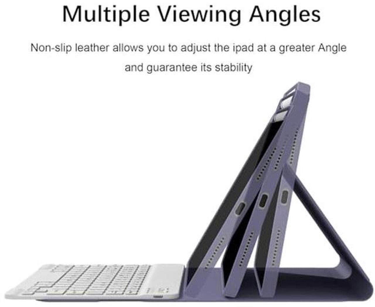 Alt view image 3 of 5 - Divufus Keyboard Case for iPad Air 13 Inch (2024 M2), Pro 12.9 6th Gen 2022 [Magnetic Detachable Wireless Keyboard] Flip Stand Case with Pencil Holder for iPad Pro 12.9 5th/4th 2021/2020, Lavender