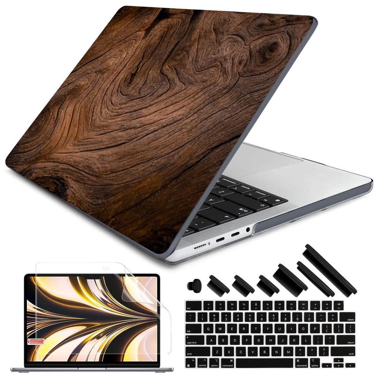 Main image of DONGKE for M4 MacBook Pro 16 Inch Case 2024 2023 2021 A3403 A3186 M3 A2991 M2 A2780 M1 A2485 Pro/Max Chip, Plastic Hard Shell Case & Keyboard Cover for Mac Pro 16 with Touch ID, Wood Grain
