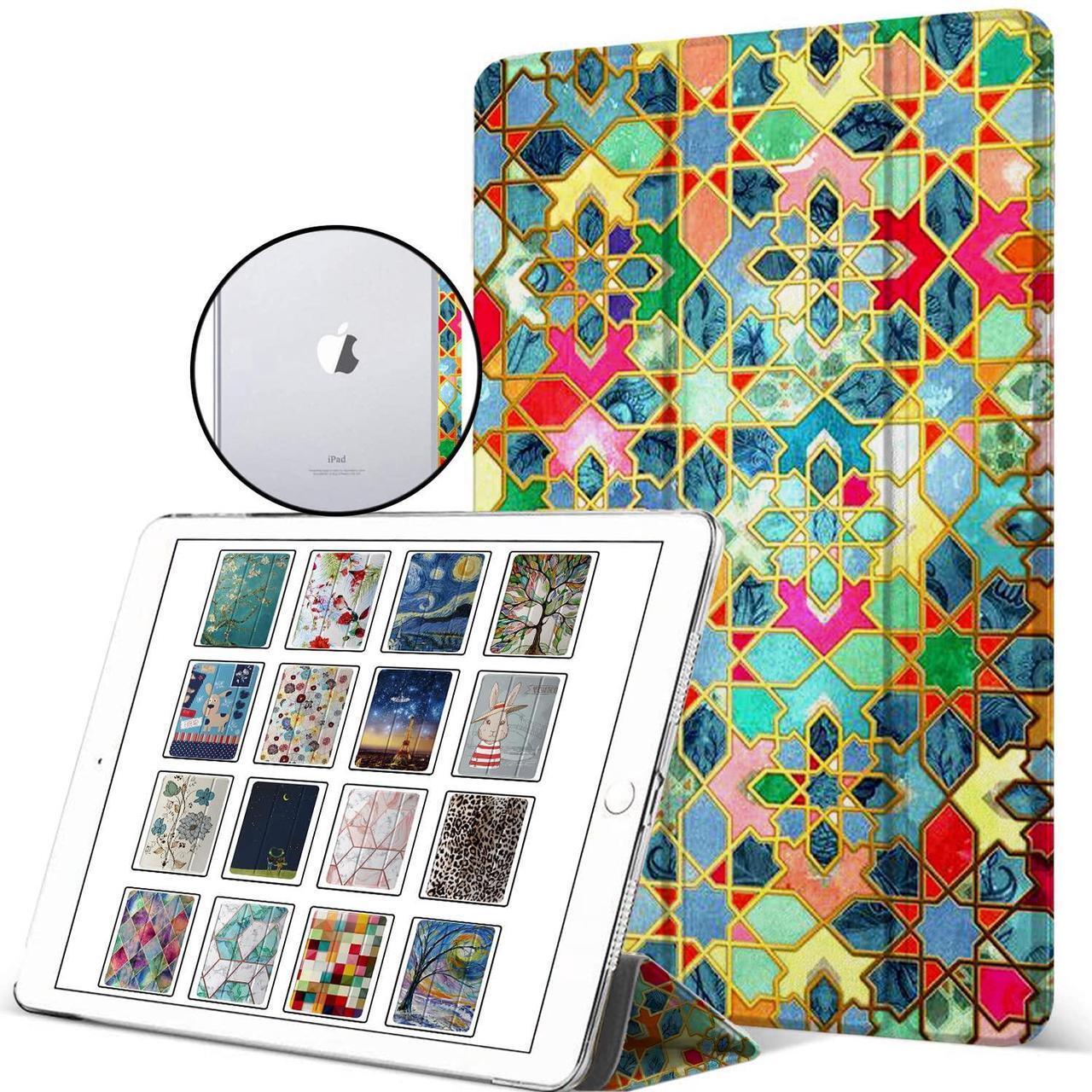 Main image of DuraSafe Cases for iPad PRO 10.5 Air 3 [ PRO 10.5 Inch Air 3rd Gen ] A1701 A1709 A1852 A2152 A2123 A2153 A2154 Trifold Printed Hard Smart PC Transparent Back Cover - Mozaic