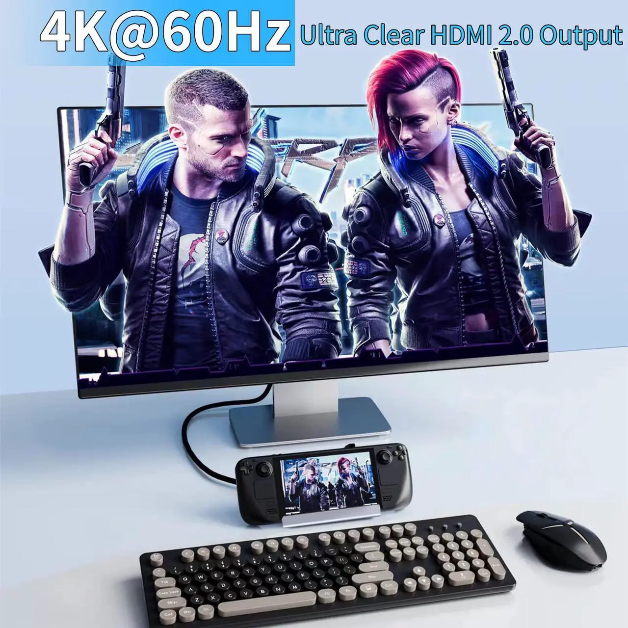 Alt view image 3 of 5 - Steam Deck Dock 6-in-1 Docking Station for Steam Deck with HDMI 4K@60Hz Gigabit Ethernet USB 3.0 Ports and 100W USB-C Charging Port Compatible with Steam Deck OLED/ROG Ally
