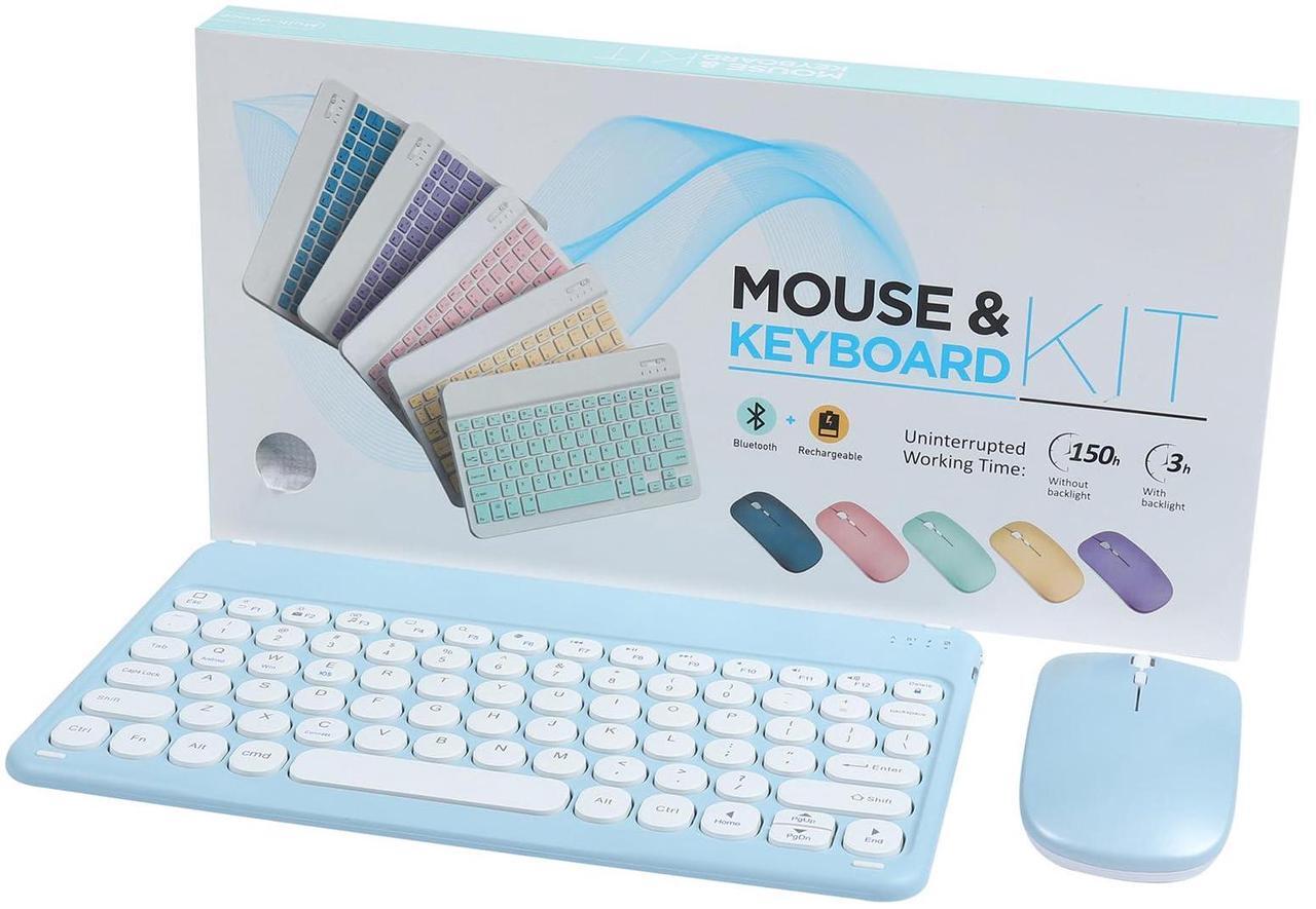 Main image of Bluetooth Keyboard and Mouse Combo for iPad - 9.72" Rechargeable Wireless Keyboard & Mouse, Type-C Charging, Perfect for On-The-Go Professionals(Blue)