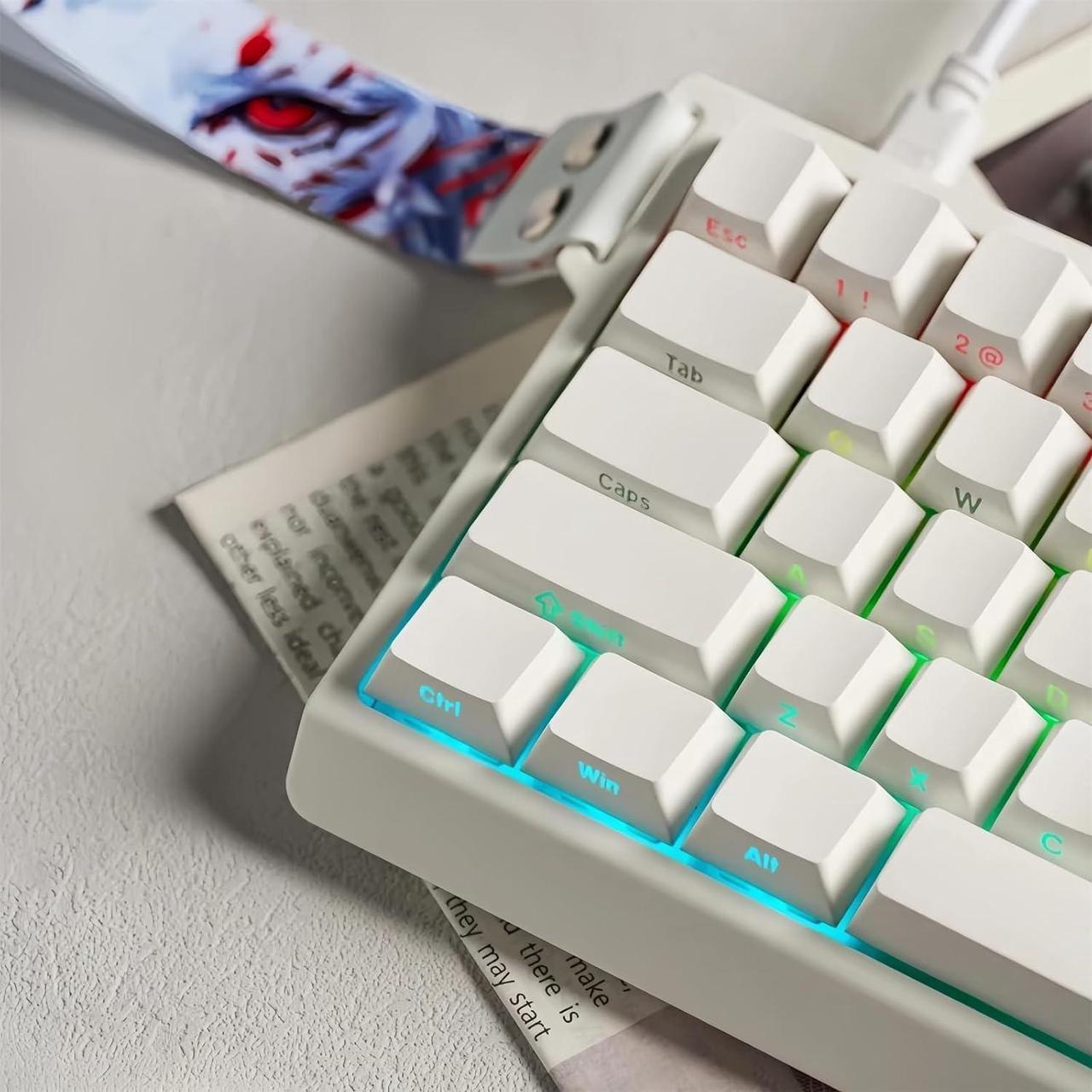 Alt view image 5 of 5 - BOYI MADLIONS MAD68 HE RGB Rapid Trigger Magnetic Switch Keyboard,Adjustable Actuation Hall Effect Hyper-Fast 65% Compact Gasket-Mounted Wired Mechanical Gaming Keyboard for PC/Mac(White)