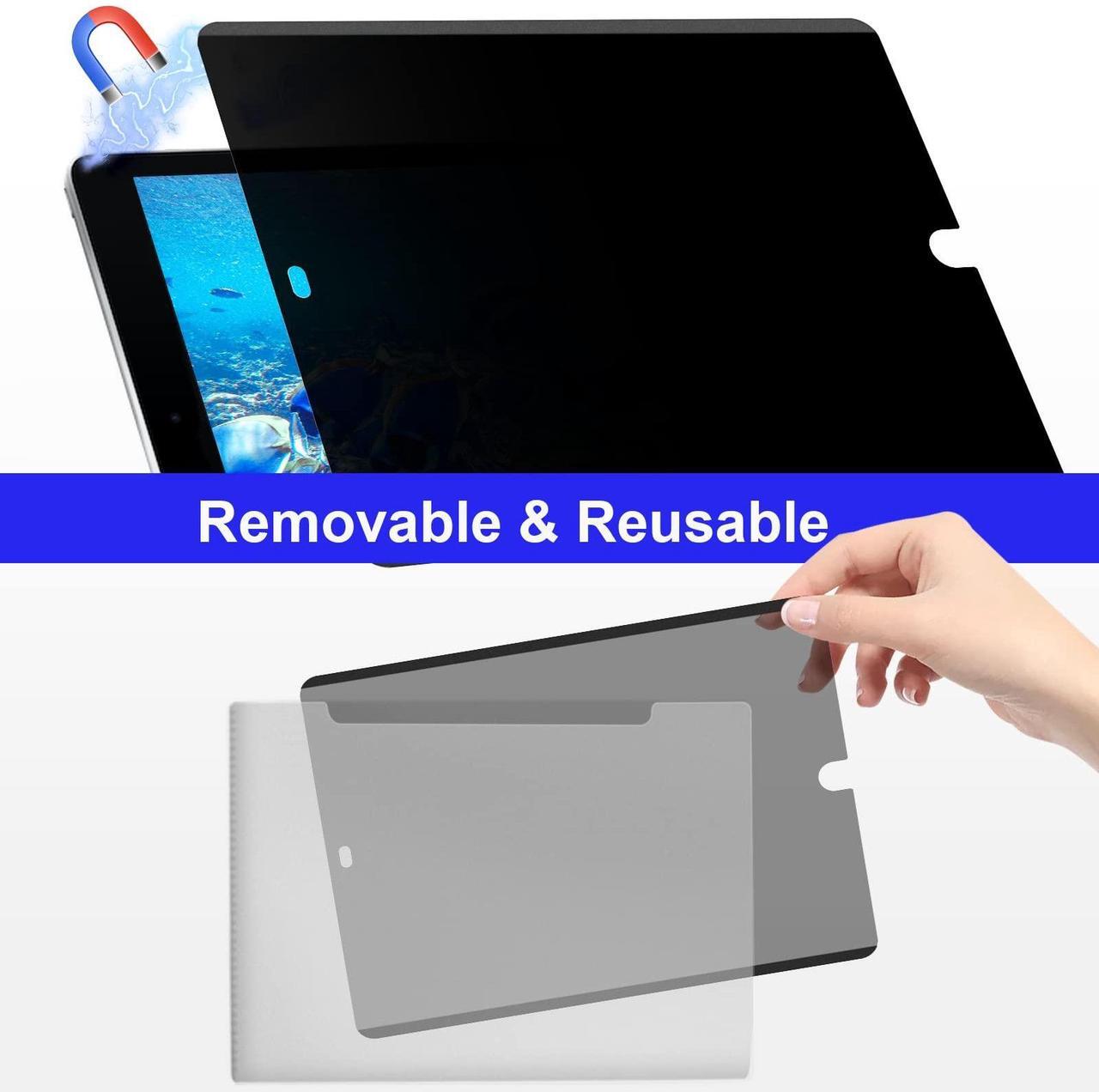 Alt view image 4 of 5 - Mamol Magnetic iPad 10.2 Privacy Screen Protector for Apple iPad 10.2" 9th/8th/7th Generation 2021/2020/2019, Removable&Reusable Anti Blue Light Glare Spy Privacy Filter for iPad 10.2 Inch, High