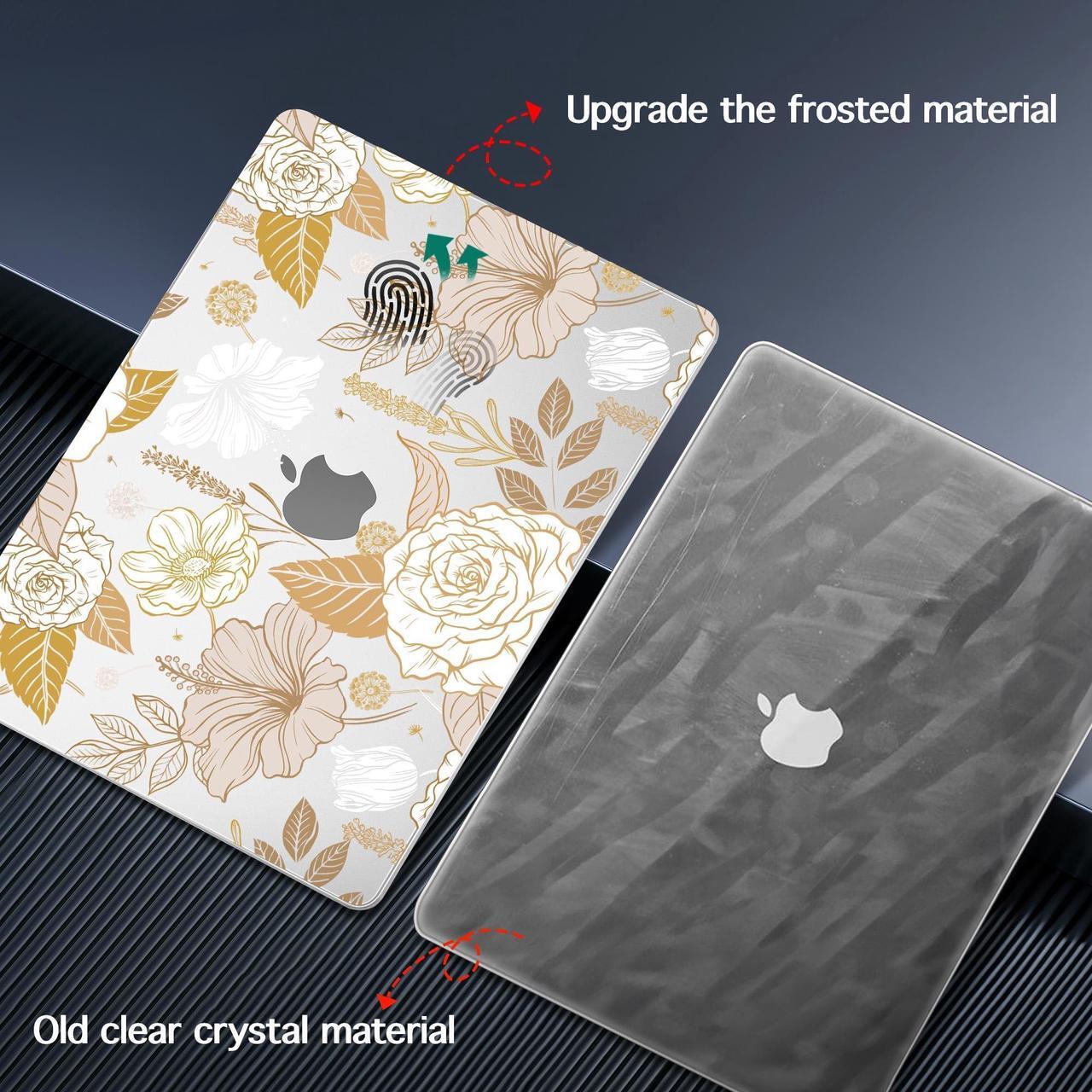 Alt view image 5 of 5 - May Chen Compatible with M4 MacBook Air 15 inch Case 2025 2024 2023 Release A3241 A3114 A2941 M2 M3 Chip, Surface Hard Shell Case for MacBook Air 15.3" with Retina Display, Aesthetic Flower