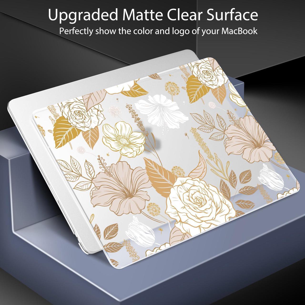 Alt view image 4 of 5 - May Chen Compatible with M4 MacBook Air 15 inch Case 2025 2024 2023 Release A3241 A3114 A2941 M2 M3 Chip, Surface Hard Shell Case for MacBook Air 15.3" with Retina Display, Aesthetic Flower