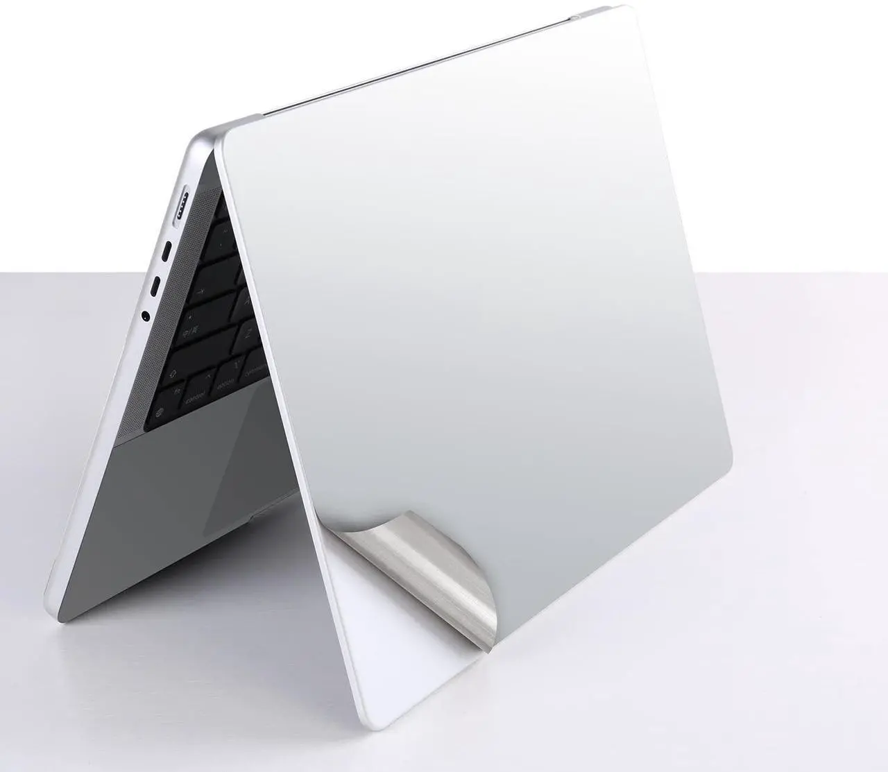 Alt view image 4 of 5 - 4 in 1 Ultra Thin 3M Vinyl Full Size Laptop Skin Palm Rest Sticker for 2019+ MacBook Pro 16.1 Inch (Model: A2141)- Silver
