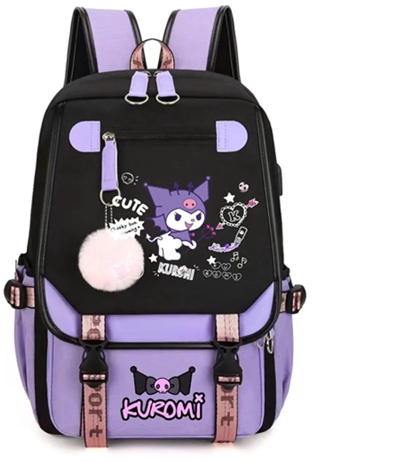 Main image of Roffatide Anime Kuromi Backpack Business Laptop Backpacks Travel Hiking Daypacks Rucksack 17 Inch