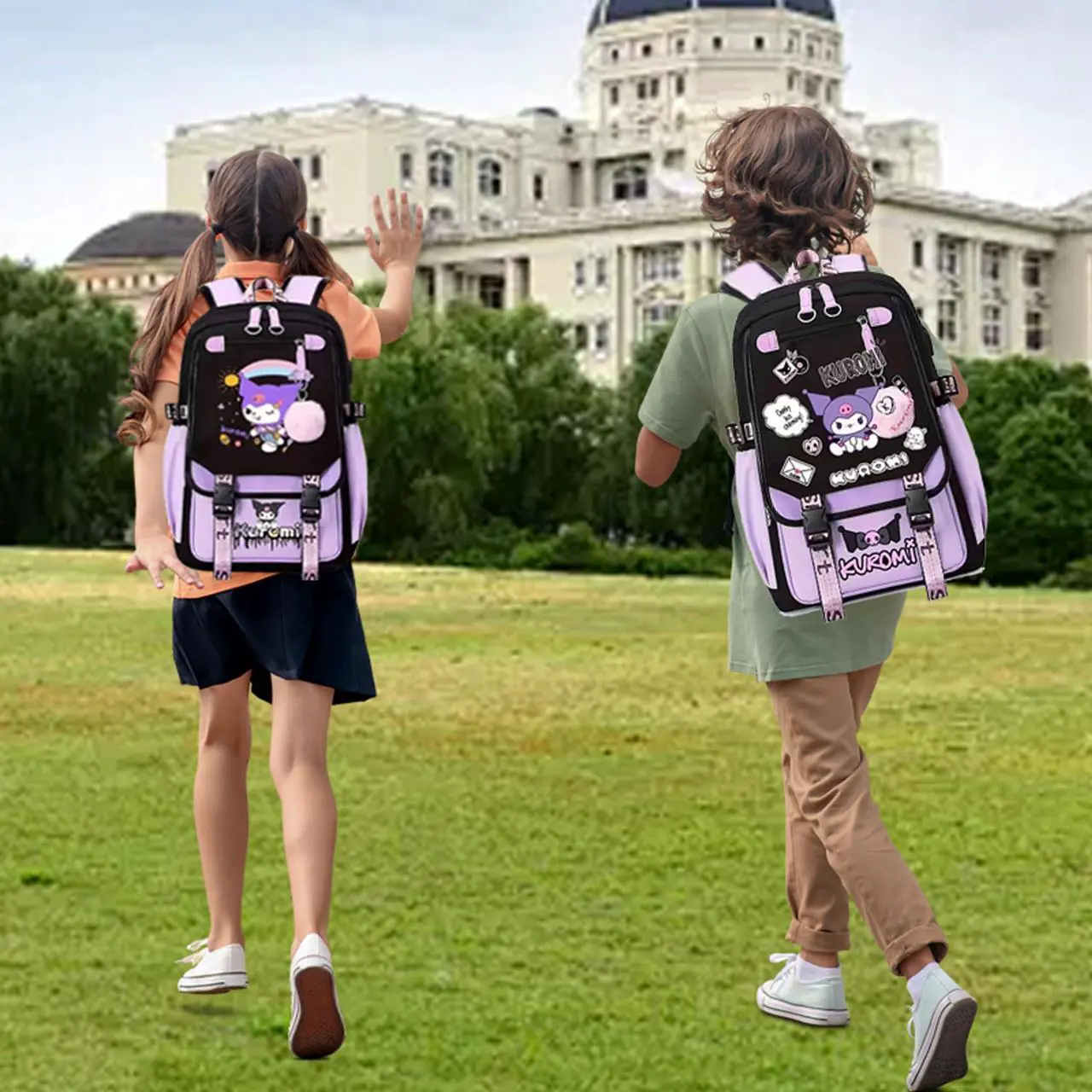 Alt view image 2 of 5 - Roffatide Anime Kuromi Backpack Business Laptop Backpacks Travel Hiking Daypacks Rucksack 17 Inch