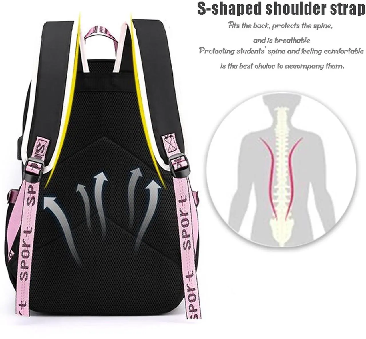 Alt view image 4 of 5 - Roffatide Anime Kuromi Backpack Business Laptop Backpacks Travel Hiking Daypacks Rucksack 17 Inch