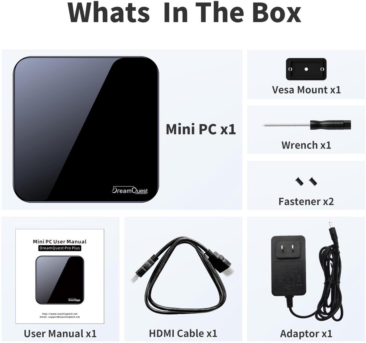 Alt view image 5 of 5 - DreamQuest Mini PC Windows 11 Pro Preloaded, Intel N150 (up to 3.6GHz) Mini Desktop Computers 16GB DDR4 1TB SSD, USB C, DP, HDMI, USB 3.2, Dual LAN,WiFi, Bluetooth, Support 4K 60Hz, Support Linux