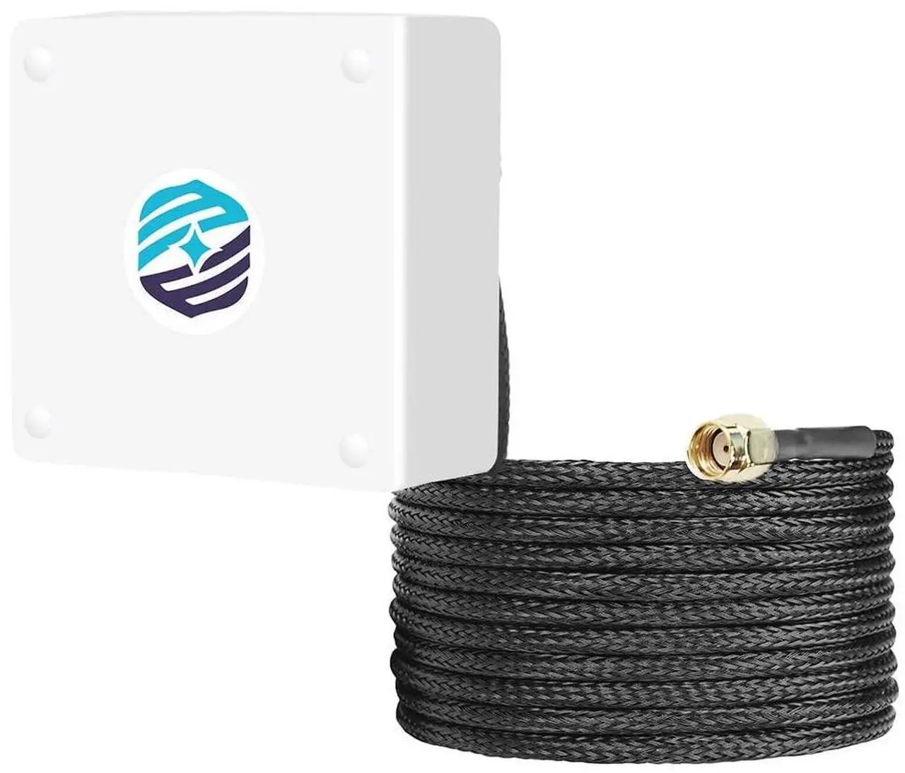 Main image of Maswell WiFi 6E Antenna 2.1-7.2 GHz Screw and 3M Adhesive Mount IP67 9.8 inches with Nylon overbraids Cable for WiFi 5 WiFi 6 WiFi 6E Wimax Bluetooth Zigbee Outdoor IoT Antenna, NOT for Boosting