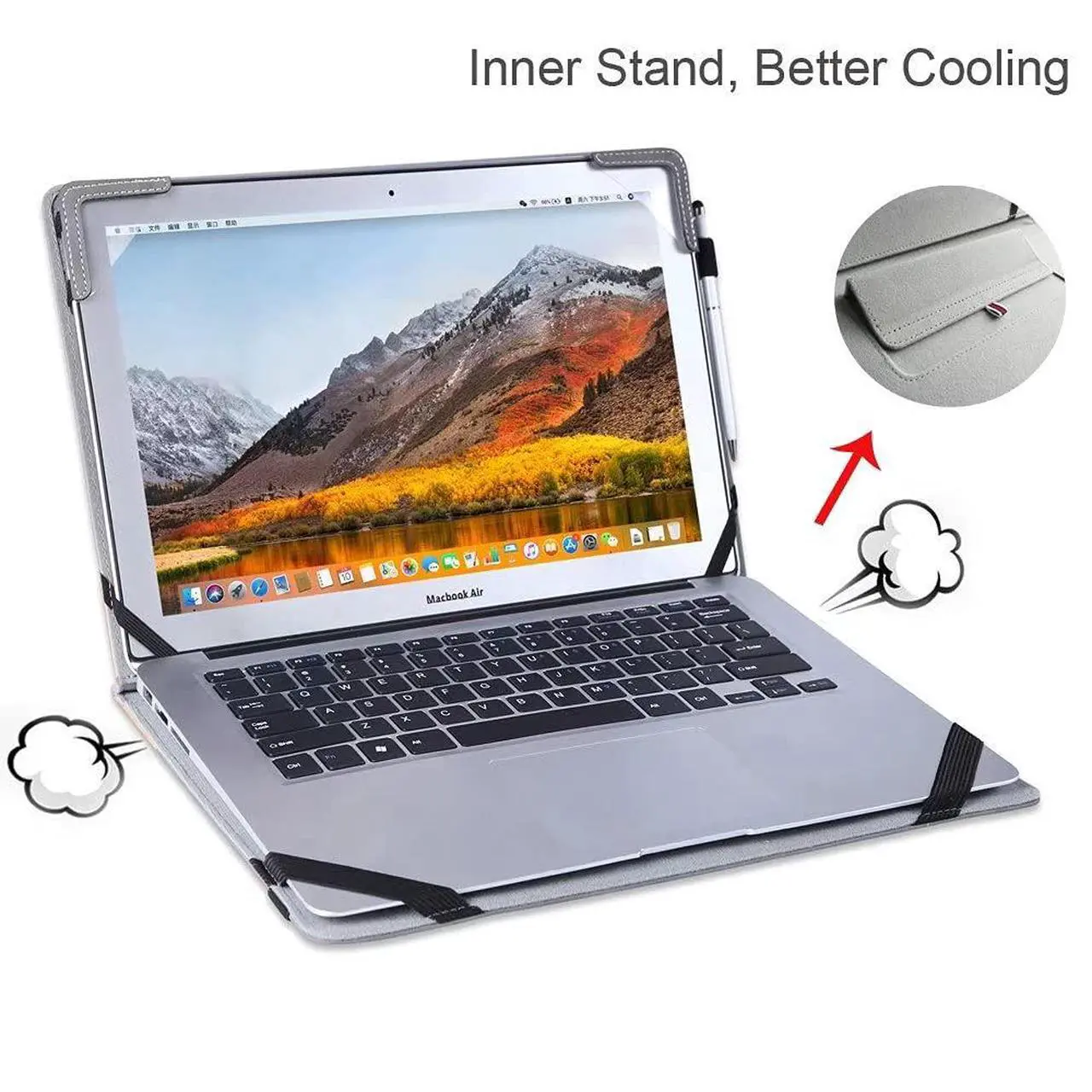 Alt view image 5 of 5 - Berfea Protective Case Cover Compatible with HP Envy x360 2-in-1 Laptop 14t es000 es0033dx es0013dx 14 inch Laptop Sleeve Notebook Stand Carry Hard Case